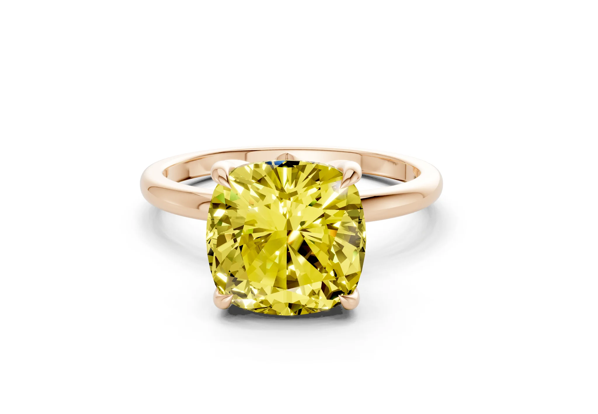 Skye Yellow Diamond Solitaire Cushion Squareuare Cut 1.8mm Engagement Ring - Image 4