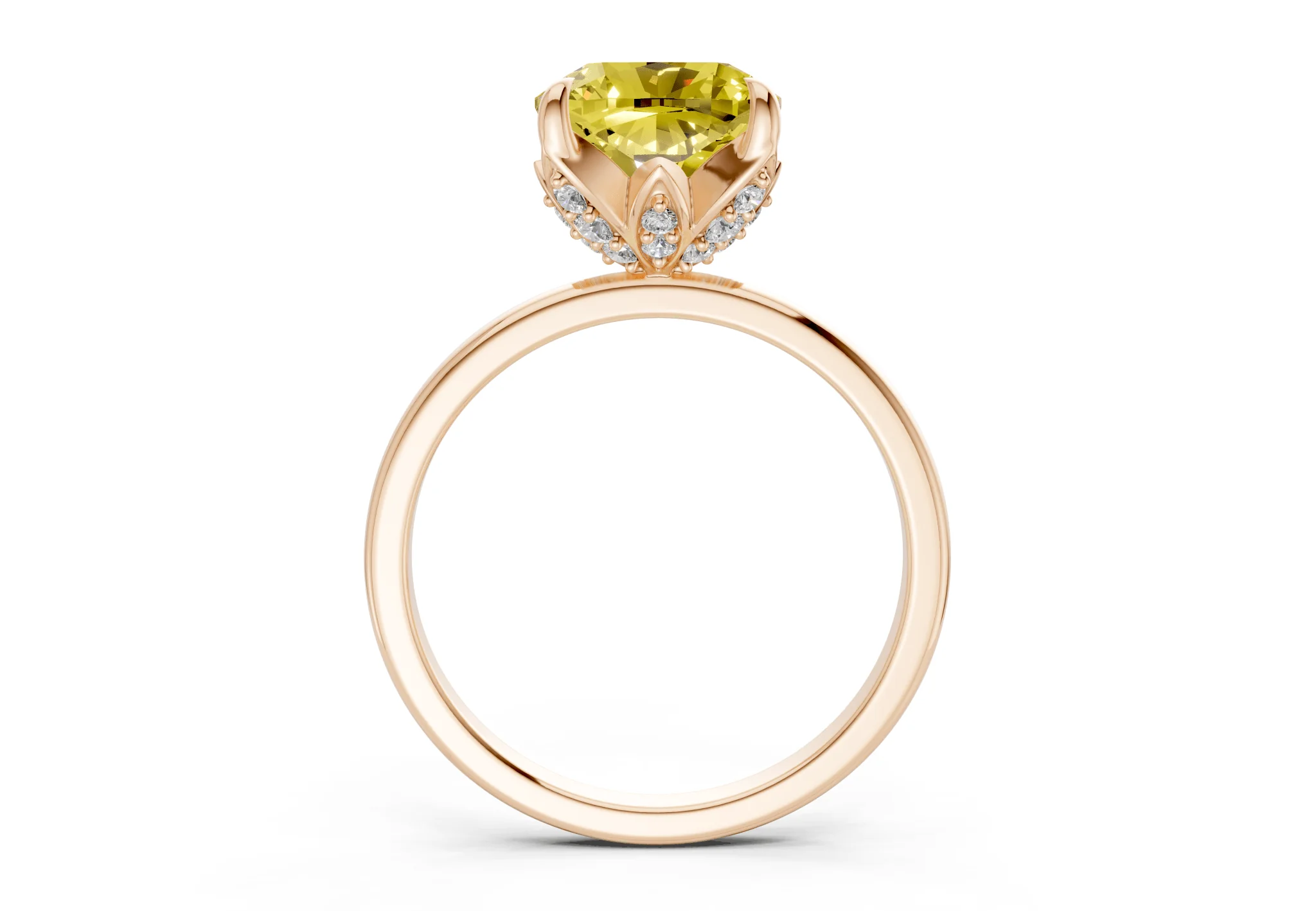 Skye Yellow Diamond Solitaire Cushion Squareuare Cut 1.8mm Engagement Ring - Image 5