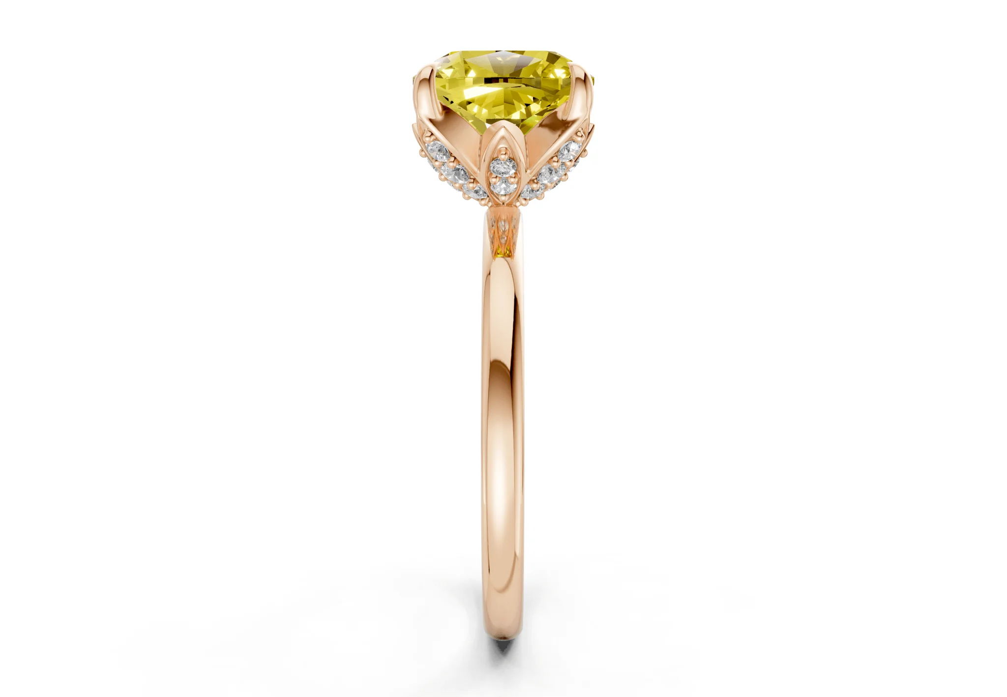 Skye Yellow Diamond Solitaire Cushion Squareuare Cut 1.8mm Engagement Ring - Image 6