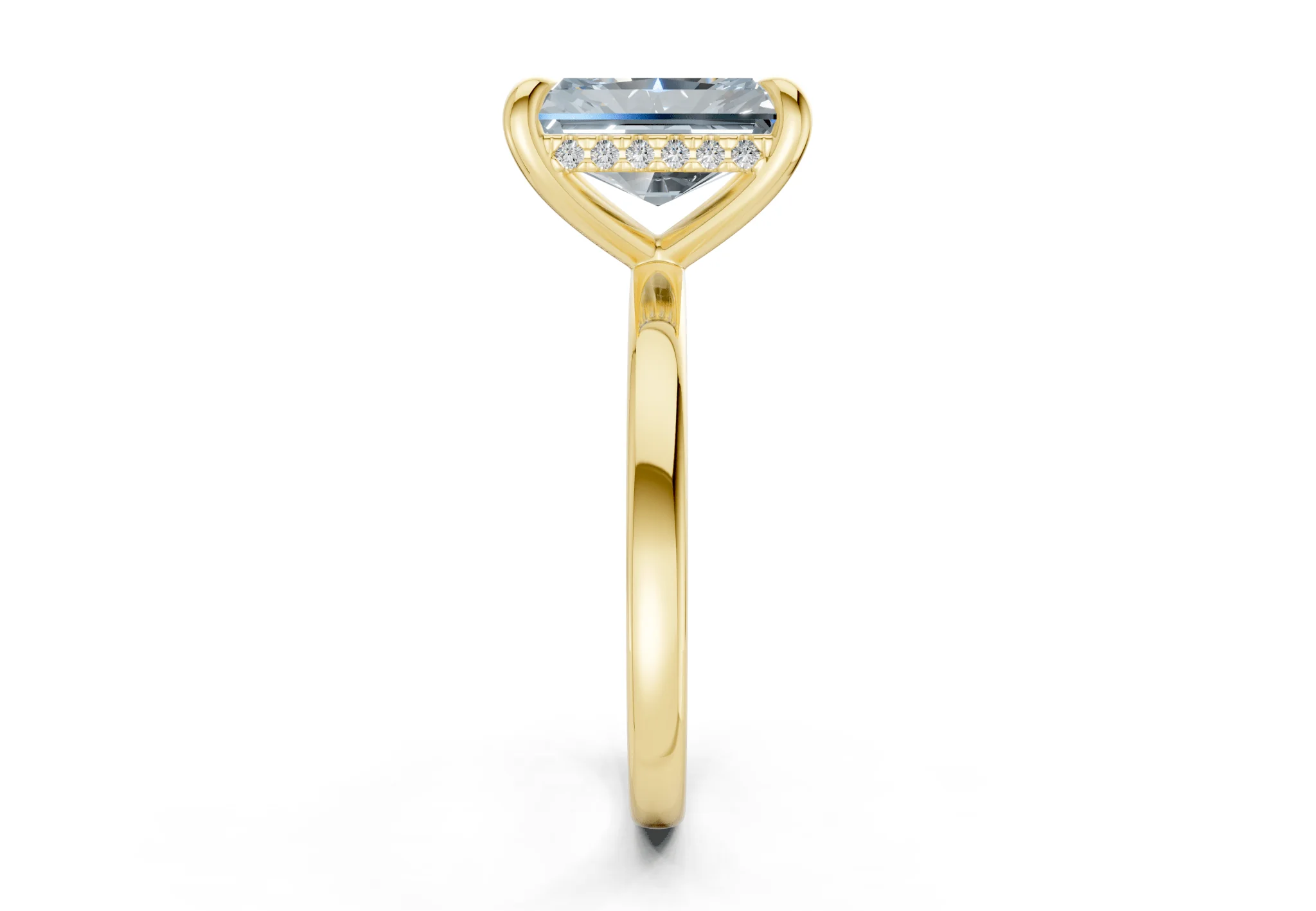 Solstice Blue Diamond Solitaire Radiant Cut 2.3mm Engagement Ring - Image 3