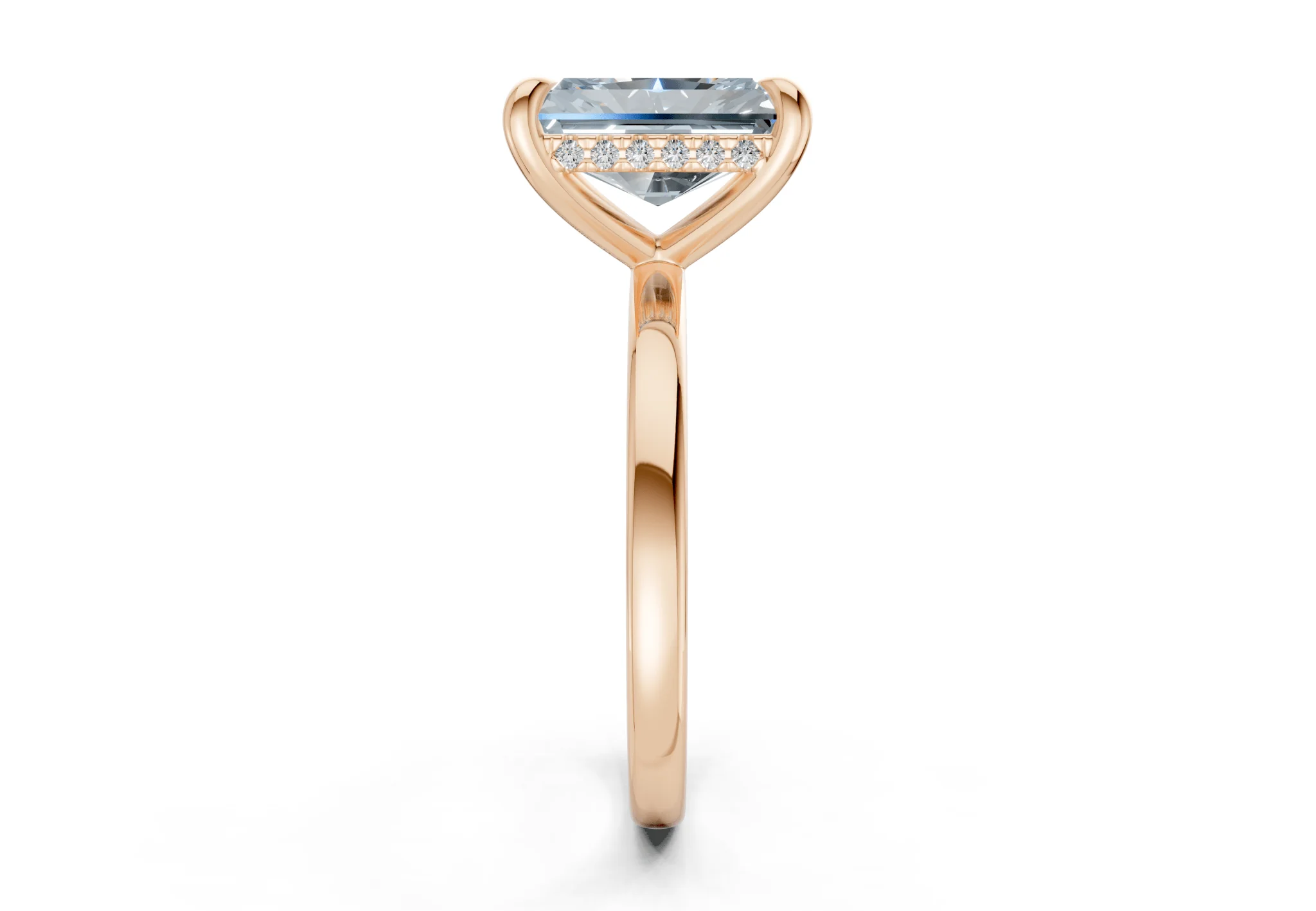 Solstice Blue Diamond Solitaire Radiant Cut 2.3mm Engagement Ring - Image 6