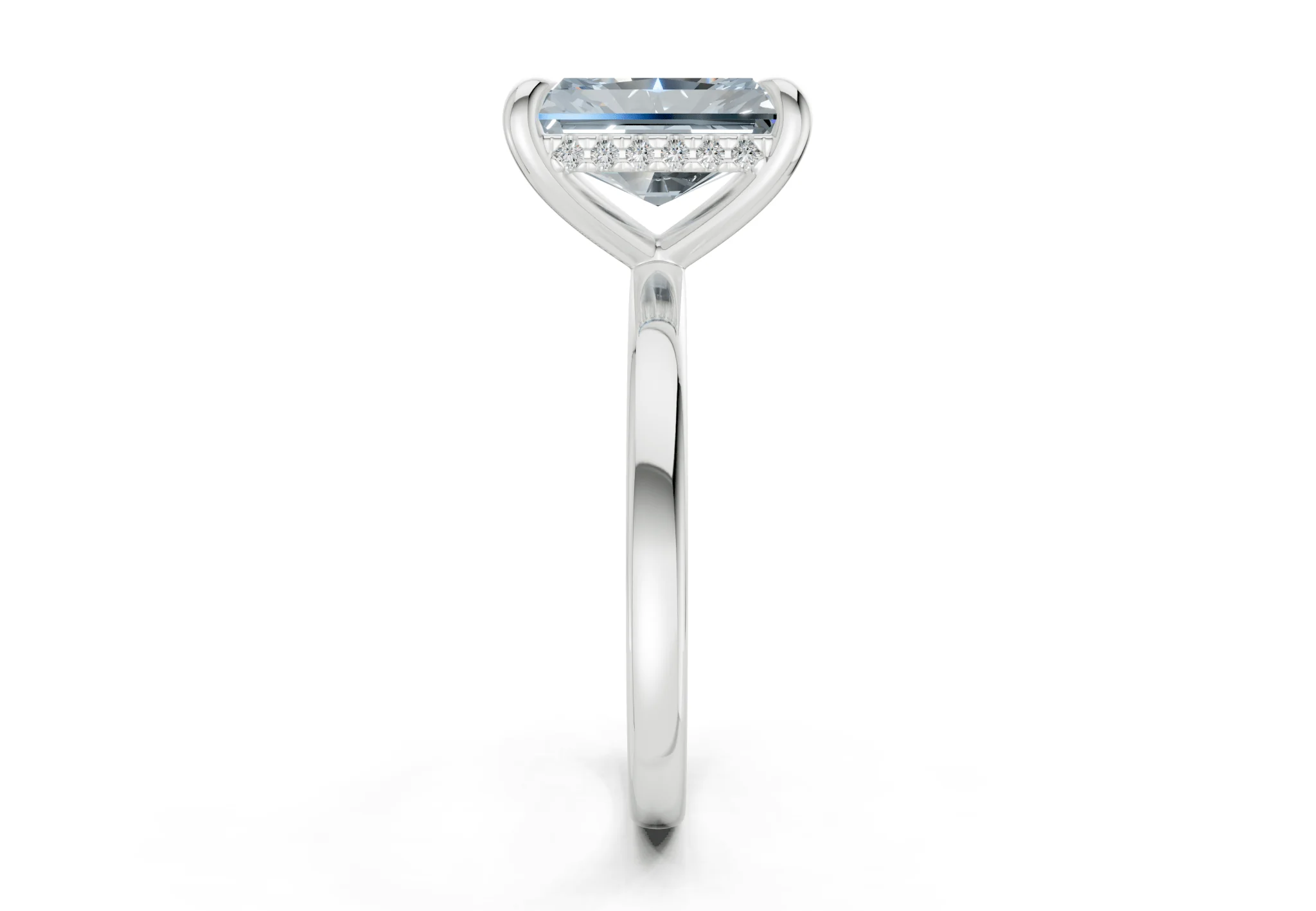 Solstice Blue Diamond Solitaire Radiant Cut 2.3mm Engagement Ring - Image 9
