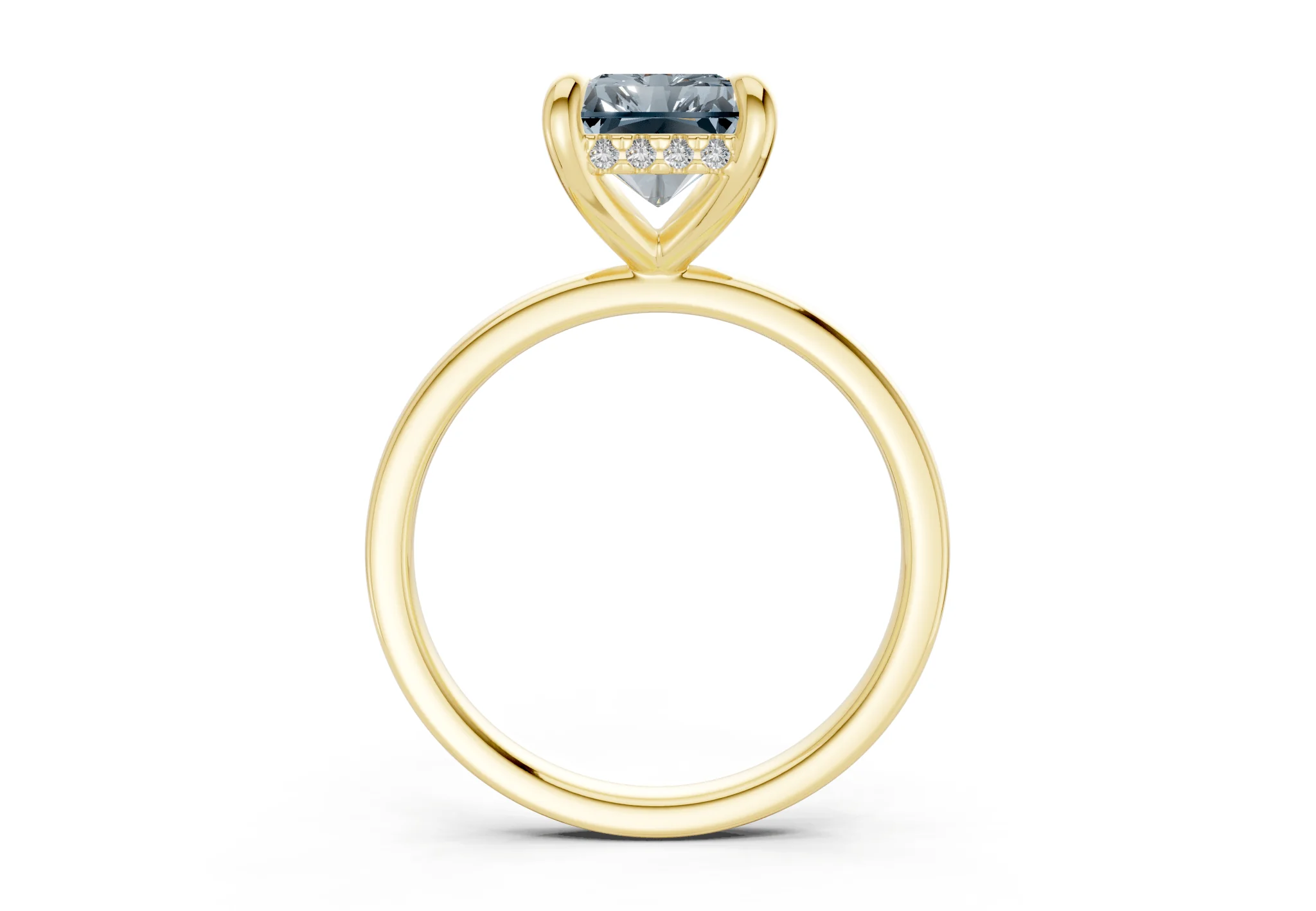 Solstice Blue Diamond Solitaire Radiant Cut 2mm Engagement Ring - Image 2