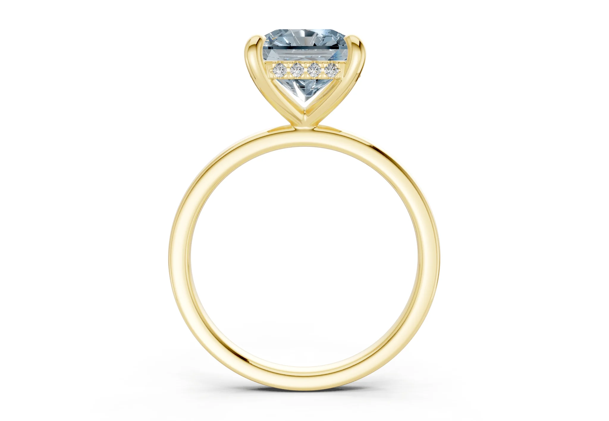 Solstice Blue Diamond Solitaire Radiant Squareuare Cut 2mm Engagement Ring - Image 2