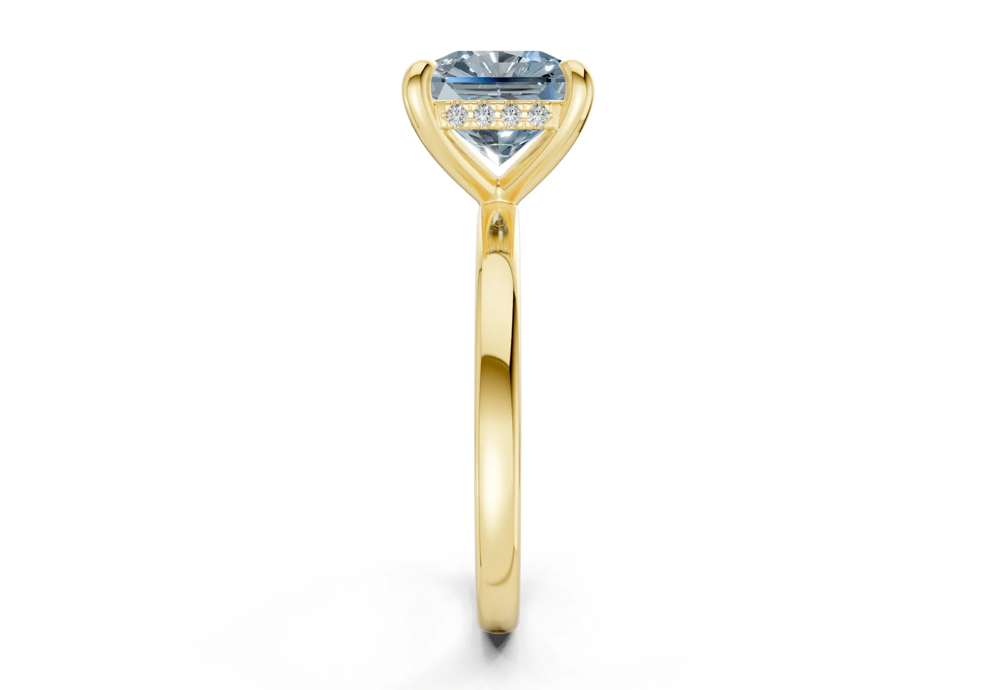 Solstice Blue Diamond Solitaire Radiant Squareuare Cut 2mm Engagement Ring - Image 3
