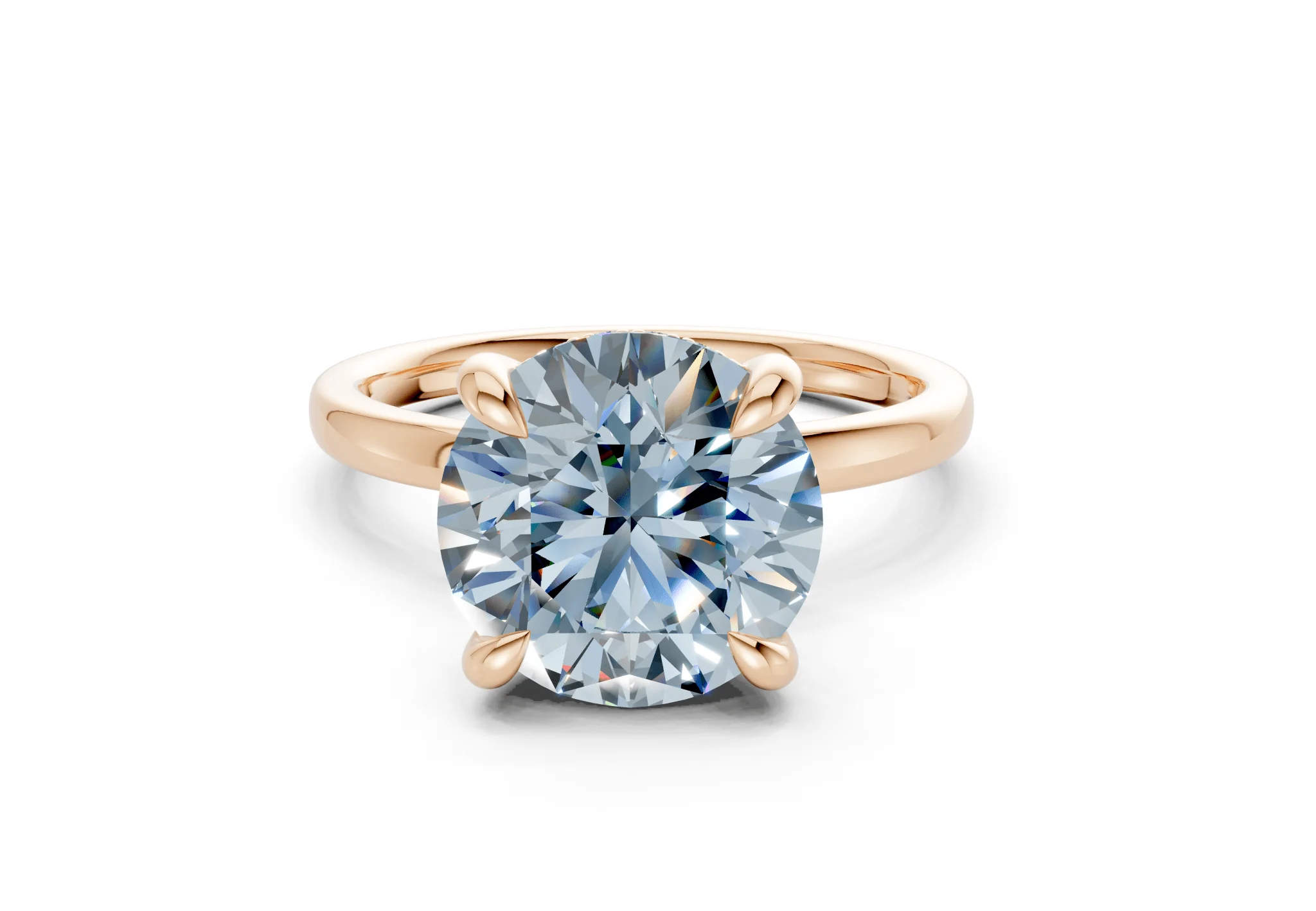 Solstice Blue Diamond Solitaire Round Cut 1.8mm Engagement Ring - Image 4