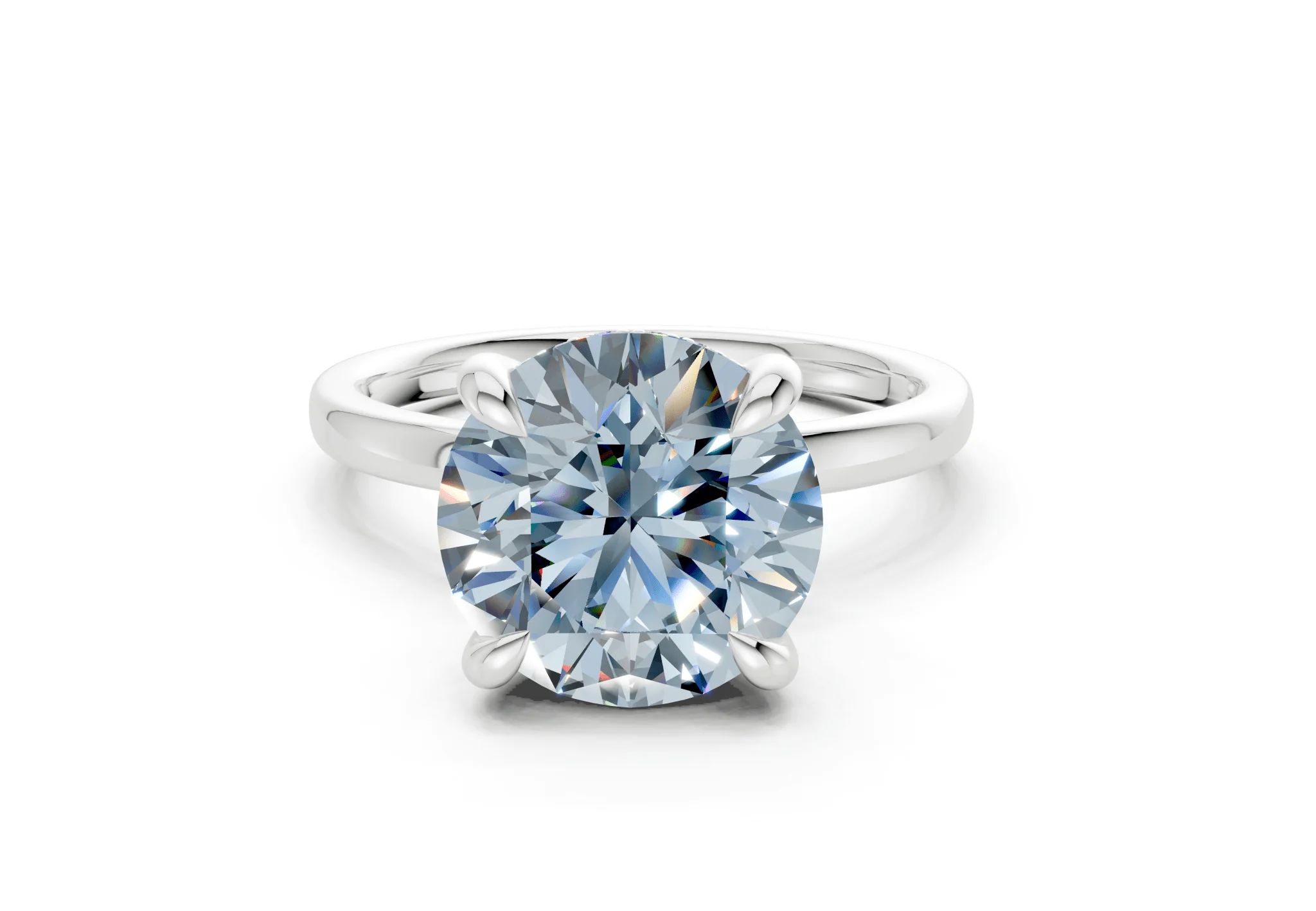 Solstice Blue Diamond Solitaire Round Cut 1.8mm Engagement Ring - Image 7