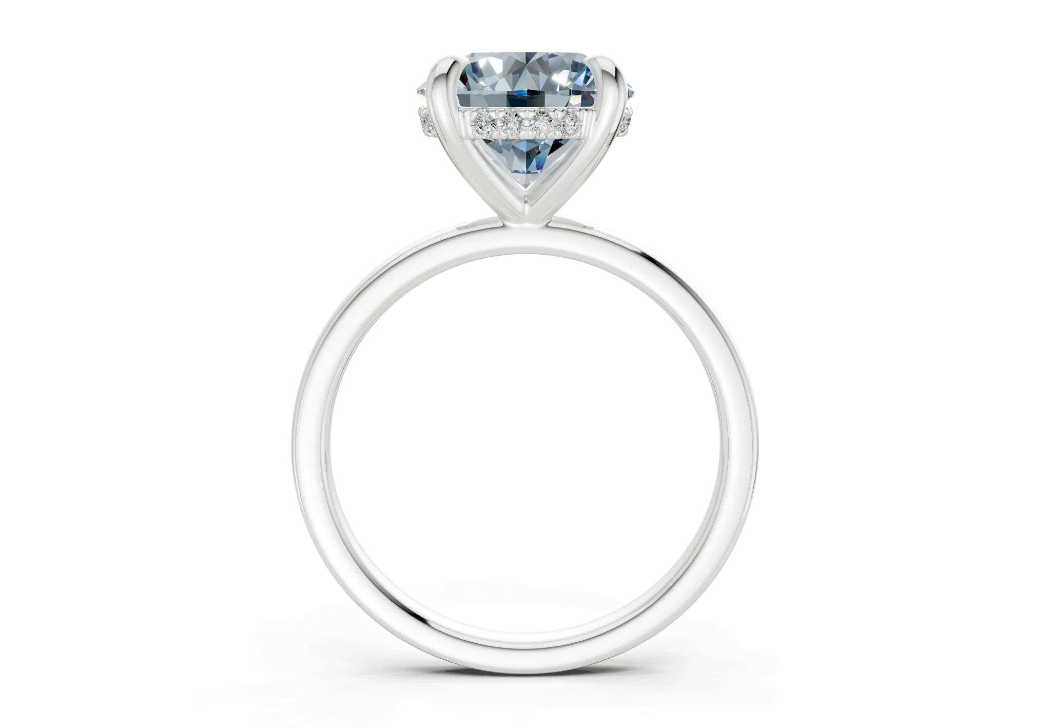 Solstice Blue Diamond Solitaire Round Cut 1.8mm Engagement Ring - Image 8