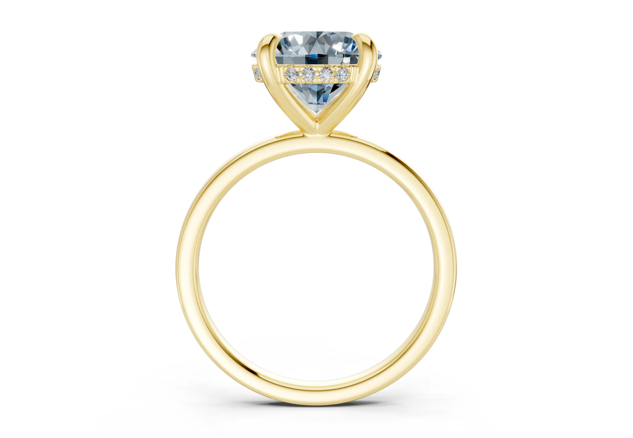 Solstice Blue Diamond Solitaire Round Cut 2.3mm Engagement Ring - Image 2