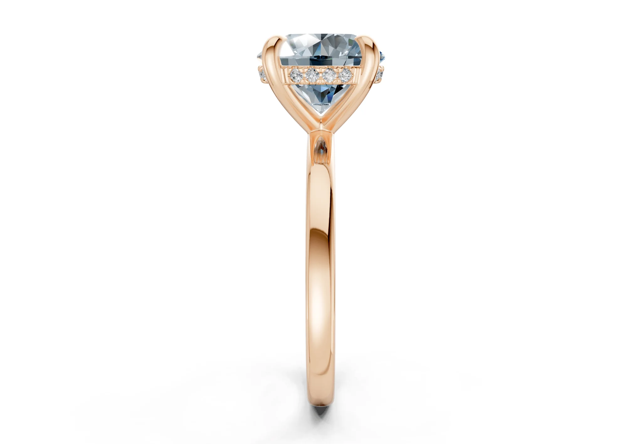 Solstice Blue Diamond Solitaire Round Cut 2.3mm Engagement Ring - Image 6