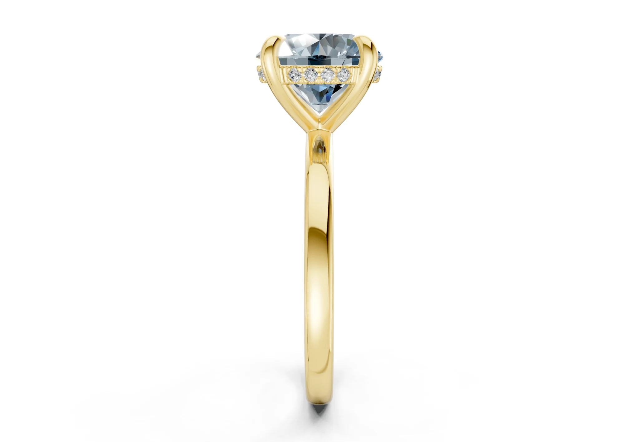 Solstice Blue Diamond Solitaire Round Cut 2mm Engagement Ring - Image 3