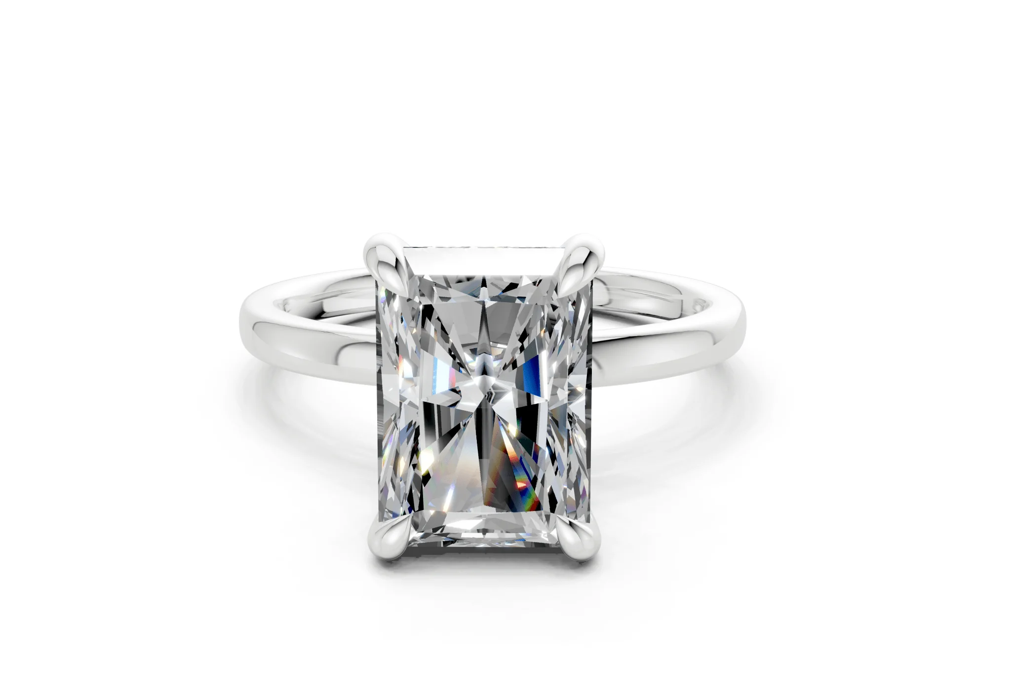 Solstice Diamond Solitaire Radiant Cut 2.3mm Engagement Ring - Image 7