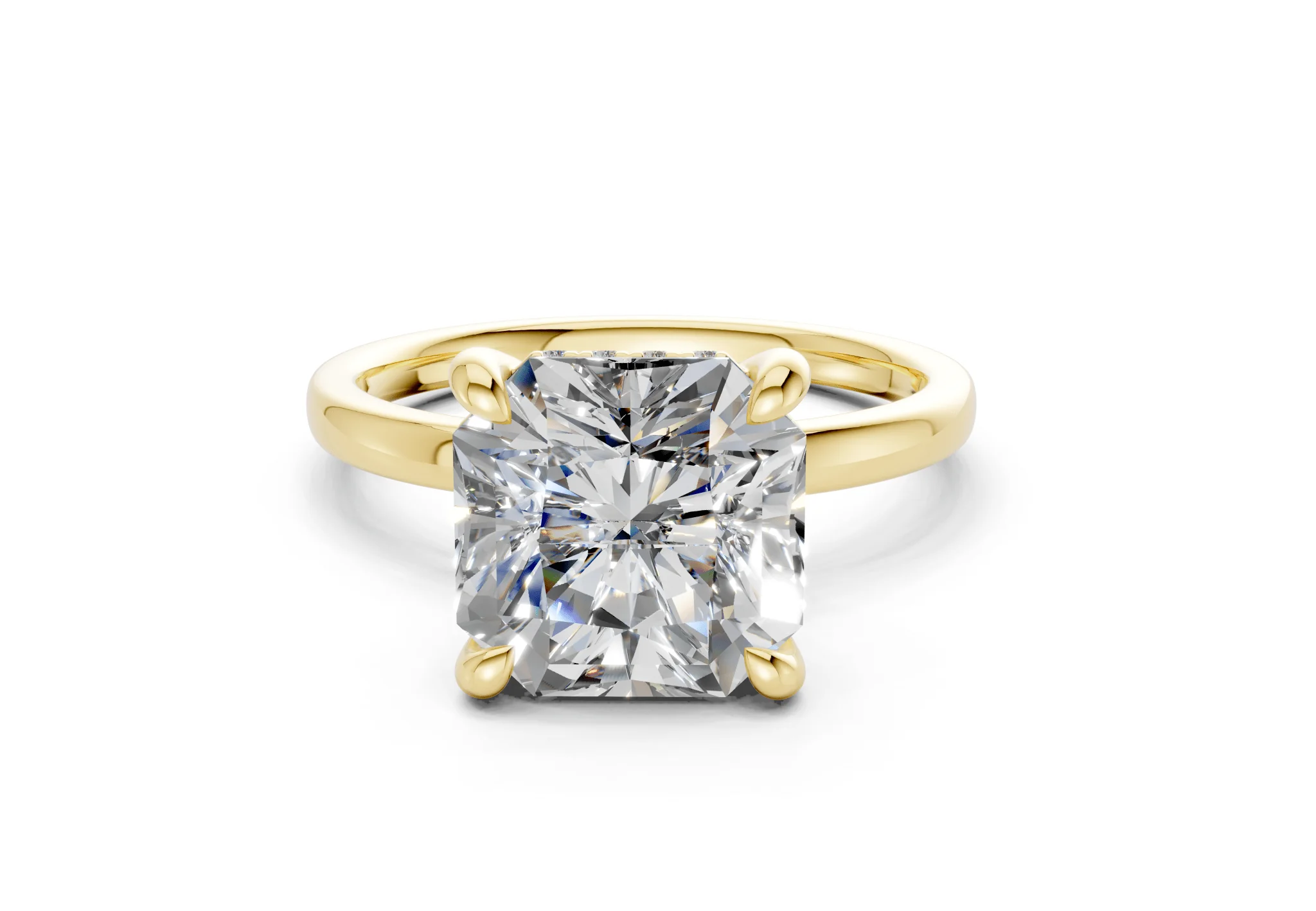 Solstice Diamond Solitaire Radiant Squareuare Cut 1.8mm Engagement Ring