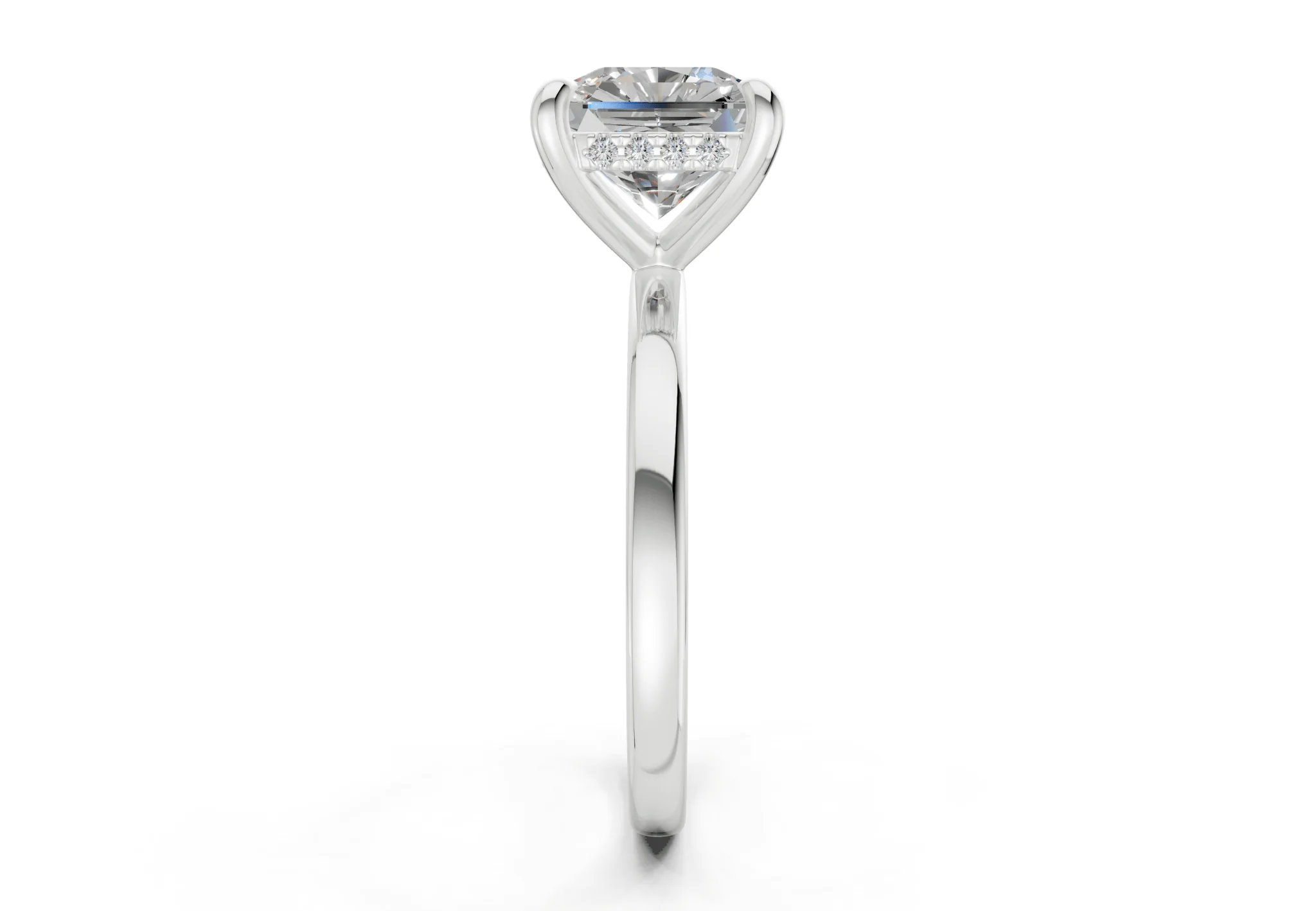 Solstice Diamond Solitaire Radiant Squareuare Cut 1.8mm Engagement Ring - Image 9