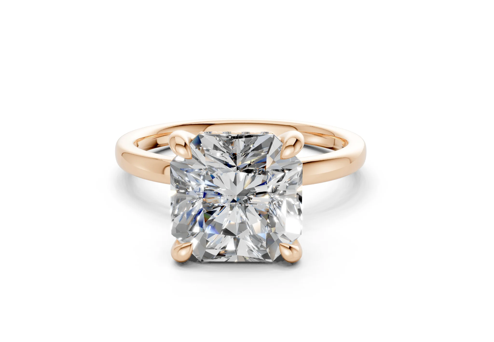 Solstice Diamond Solitaire Radiant Squareuare Cut 2.3mm Engagement Ring - Image 4