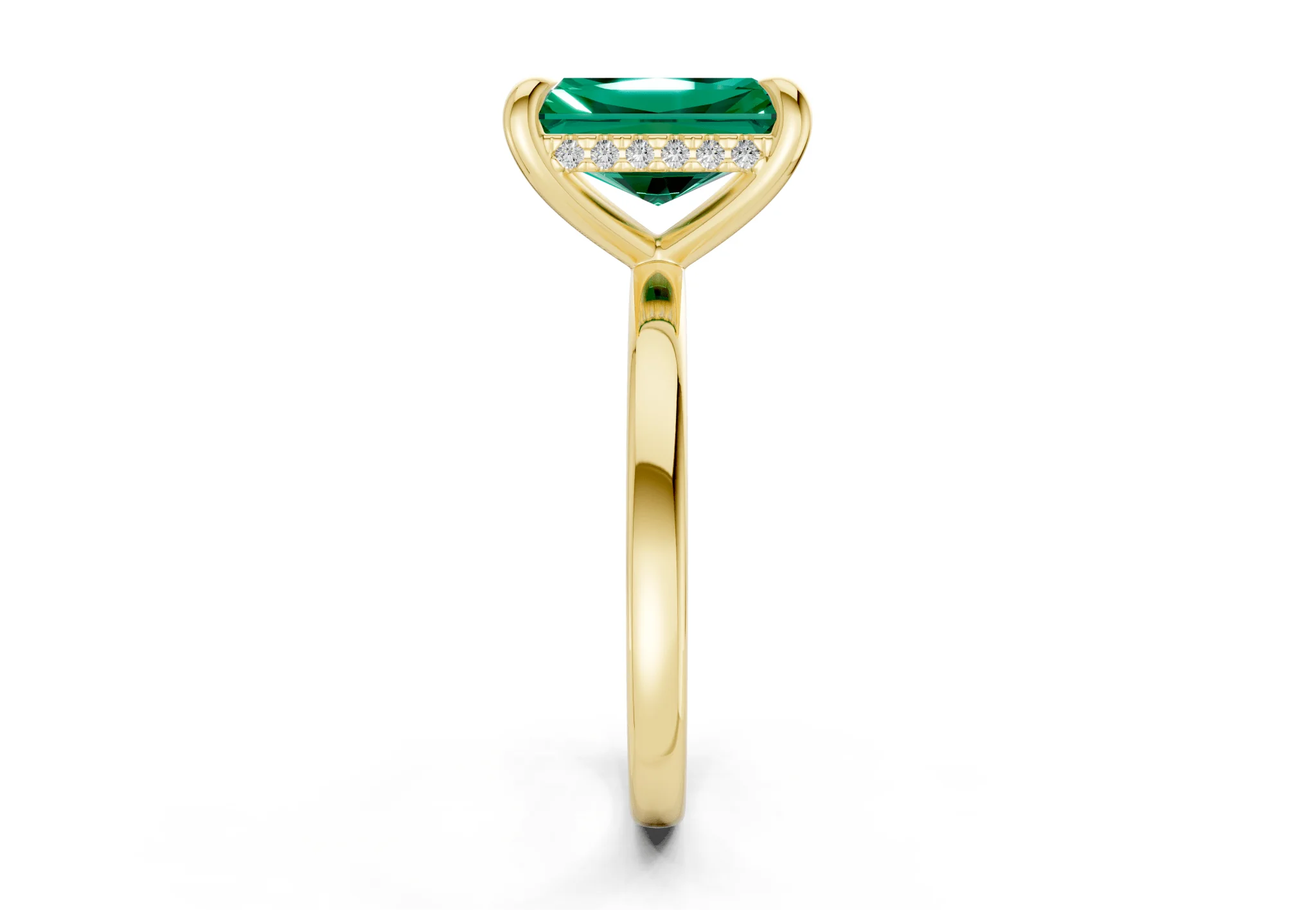 Solstice Emerald Gemstone Solitaire Radiant Cut 2mm Engagement Ring - Image 3