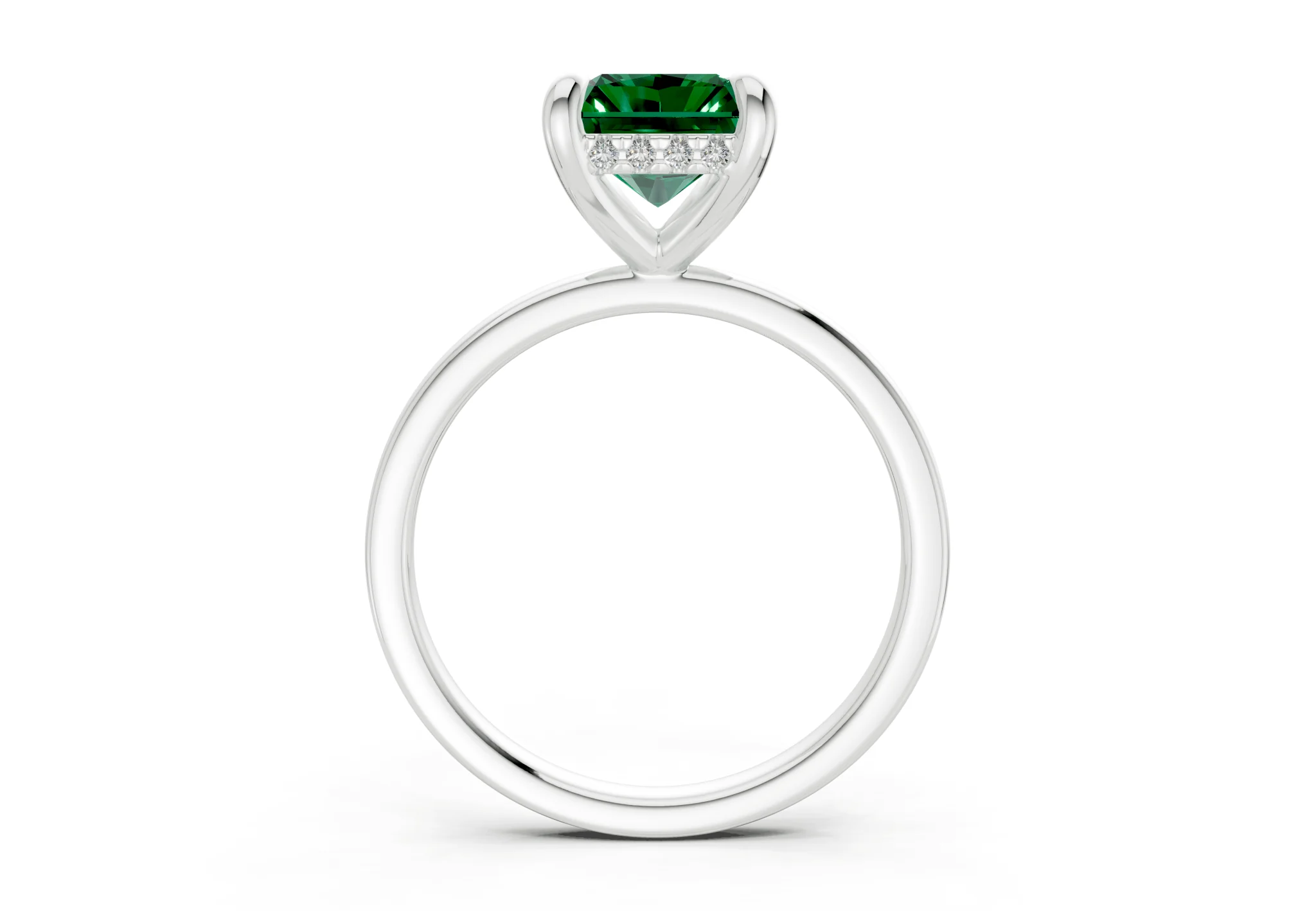 Solstice Emerald Gemstone Solitaire Radiant Cut 2mm Engagement Ring - Image 8