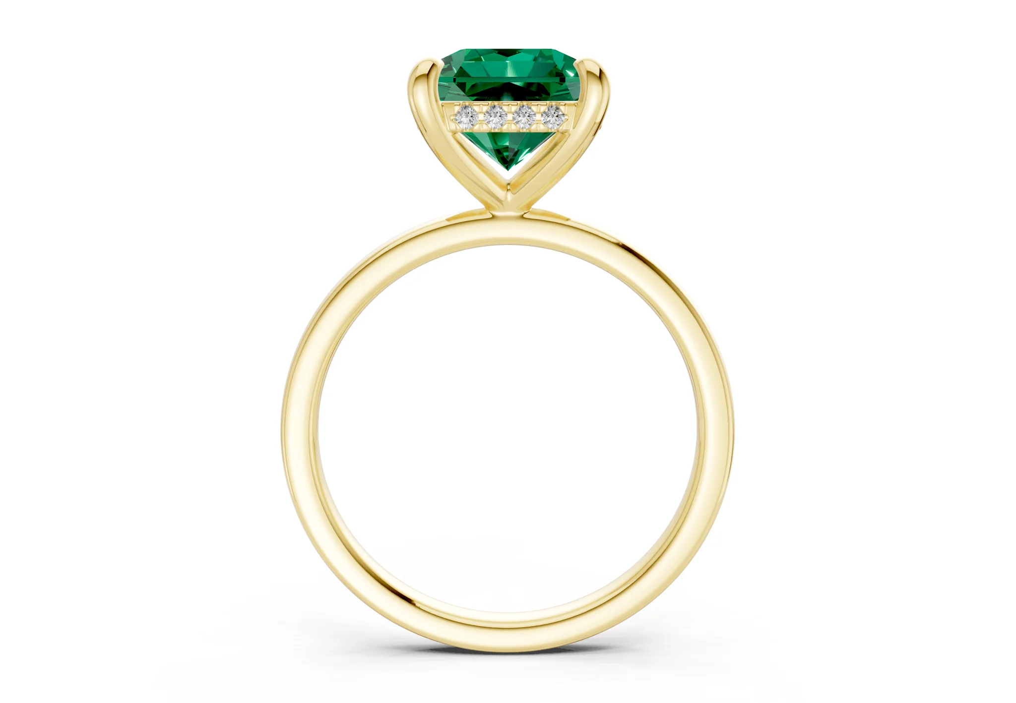 Solstice Emerald Gemstone Solitaire Radiant Squareuare Cut 1.8mm Engagement Ring - Image 2