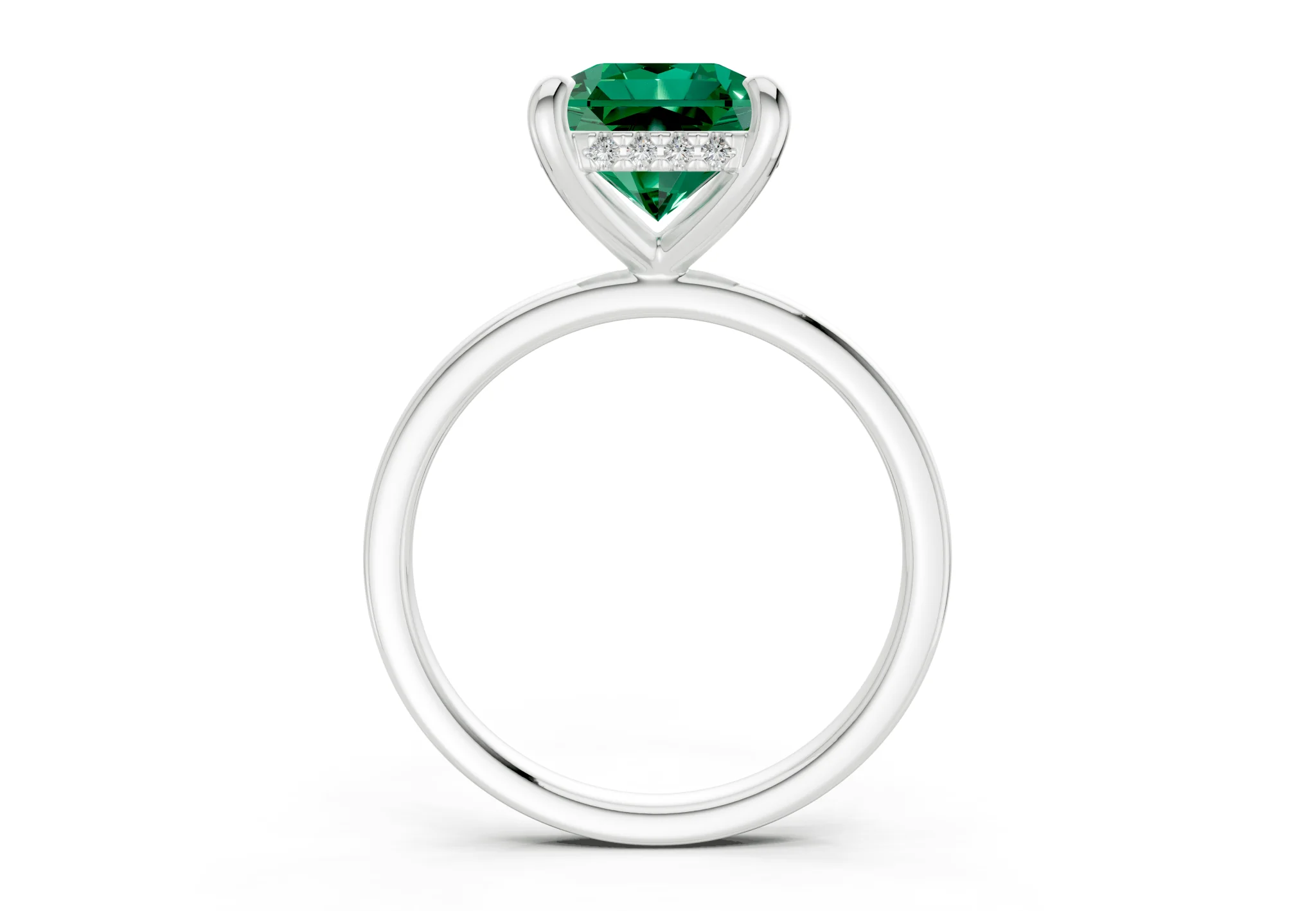 Solstice Emerald Gemstone Solitaire Radiant Squareuare Cut 2.3mm Engagement Ring - Image 8