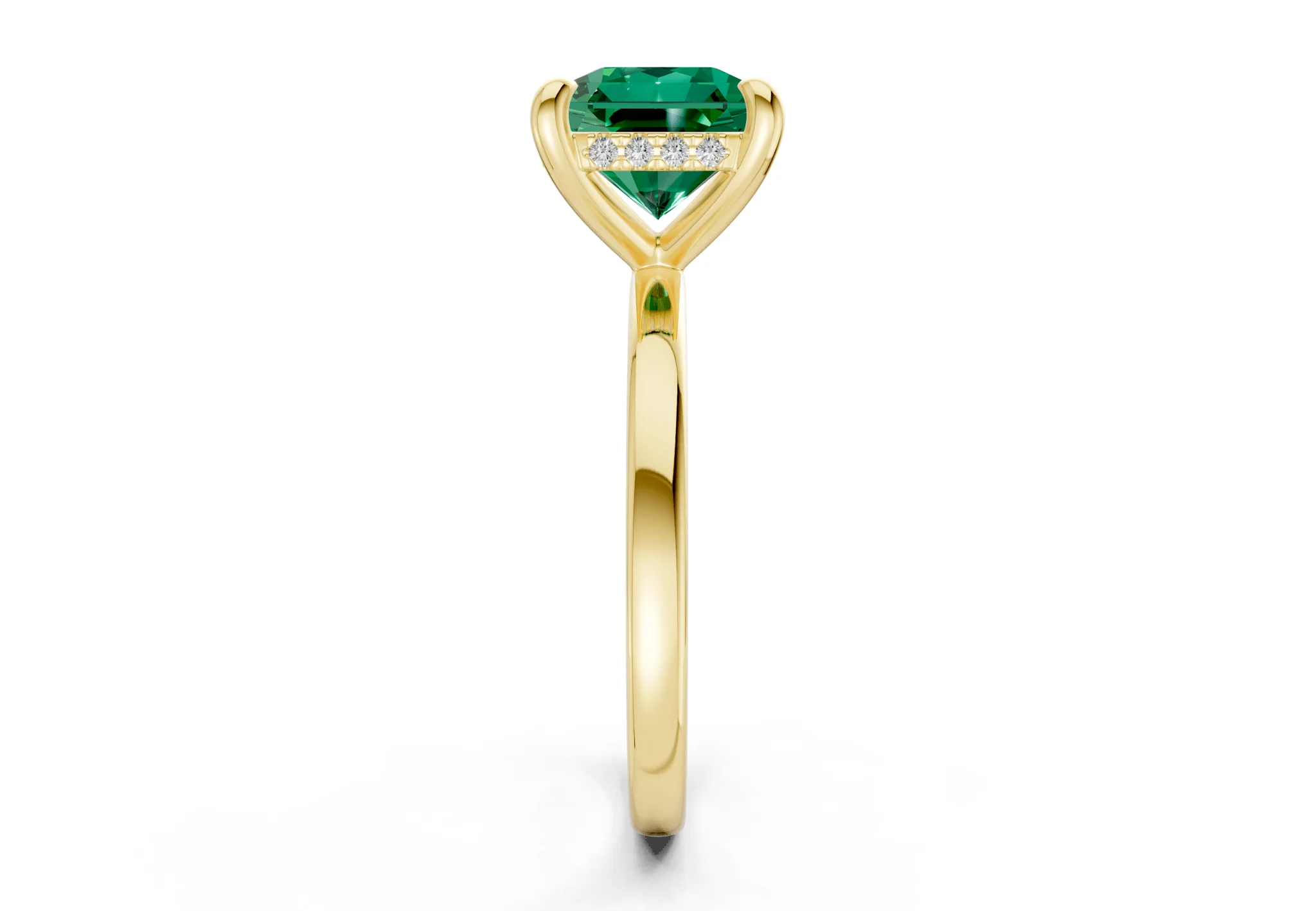 Solstice Emerald Gemstone Solitaire Radiant Squareuare Cut 2mm Engagement Ring - Image 3