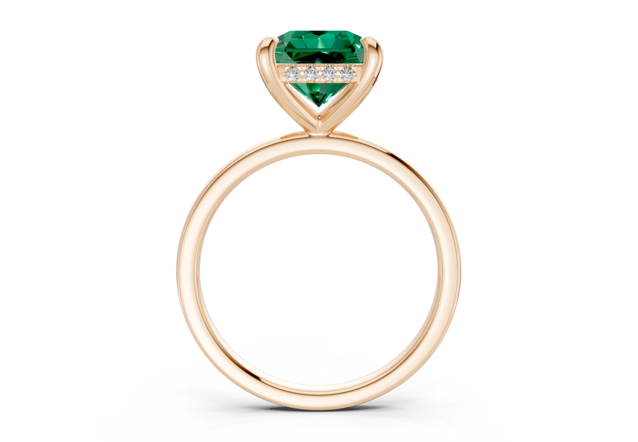 Solstice Emerald Gemstone Solitaire Radiant Squareuare Cut 2mm Engagement Ring - Image 5