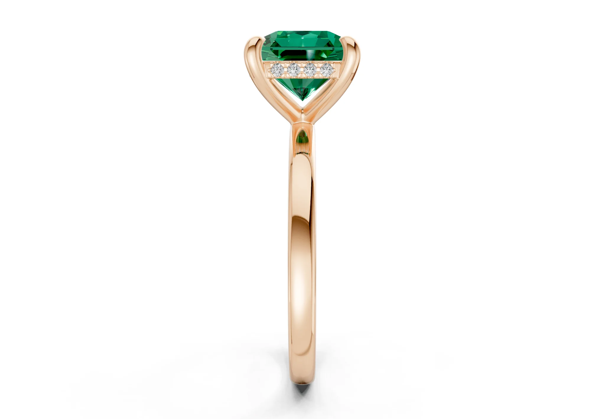 Solstice Emerald Gemstone Solitaire Radiant Squareuare Cut 2mm Engagement Ring - Image 6
