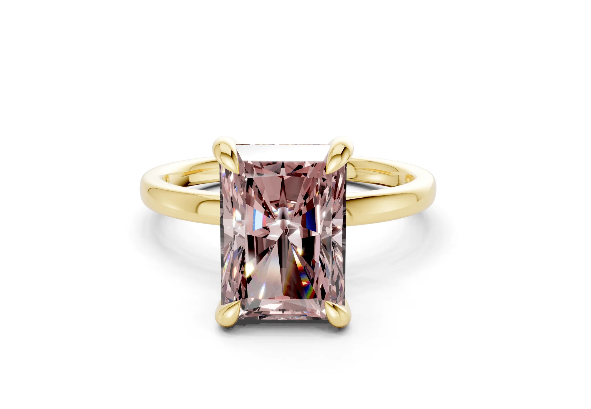 Solstice Pink Diamond Solitaire Radiant Cut 1.8mm Engagement Ring
