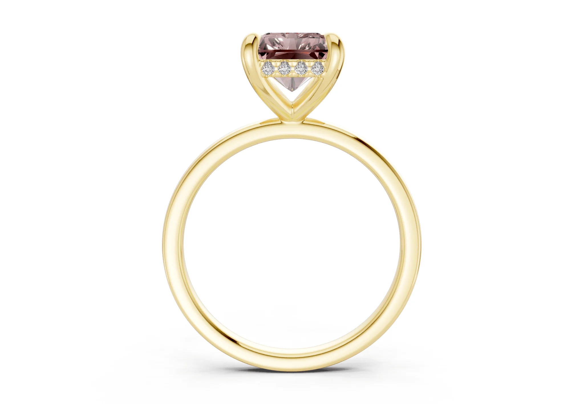 Solstice Pink Diamond Solitaire Radiant Cut 1.8mm Engagement Ring - Image 2