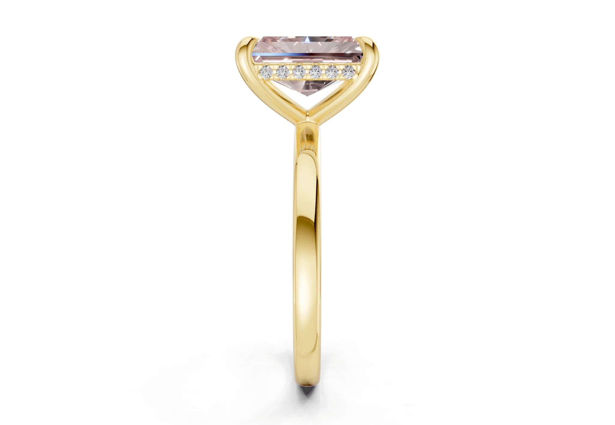 Solstice Pink Diamond Solitaire Radiant Cut 2.3mm Engagement Ring - Image 3