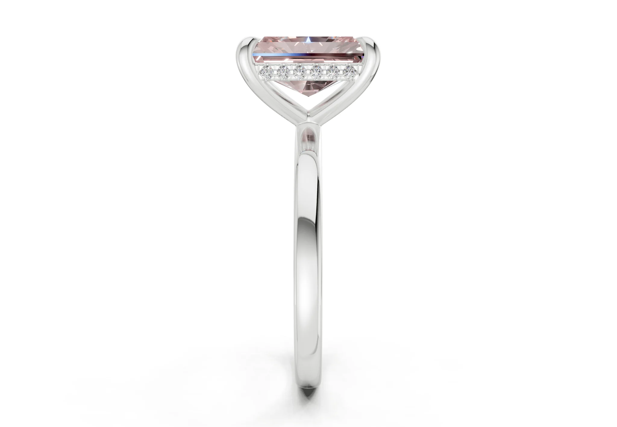 Solstice Pink Diamond Solitaire Radiant Cut 2.3mm Engagement Ring - Image 9