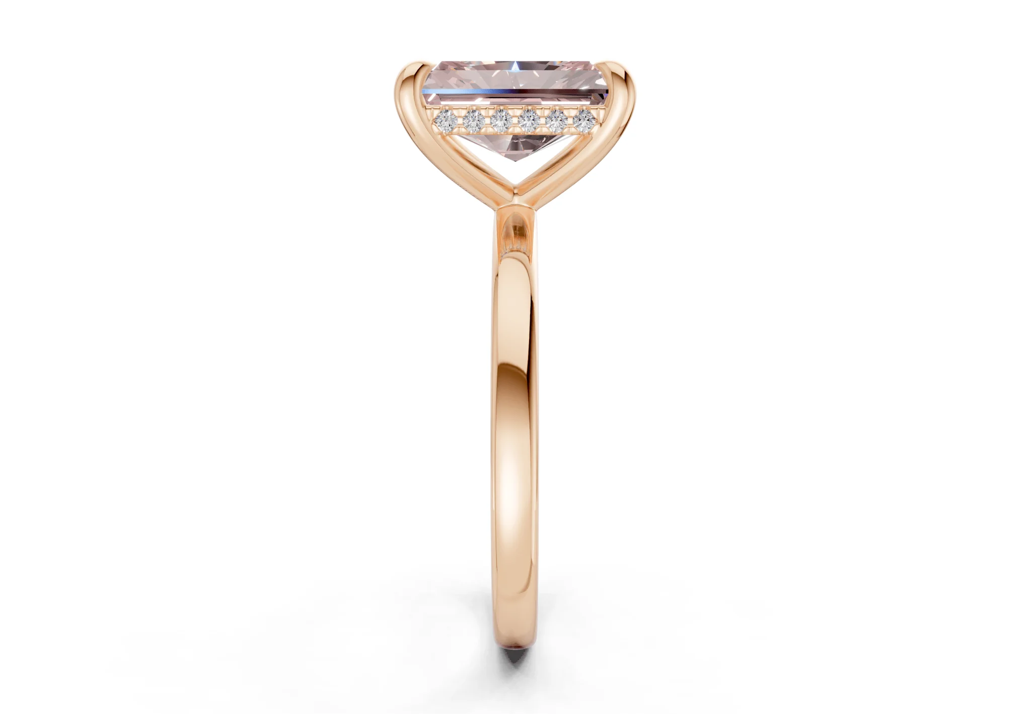 Solstice Pink Diamond Solitaire Radiant Cut 2mm Engagement Ring - Image 6