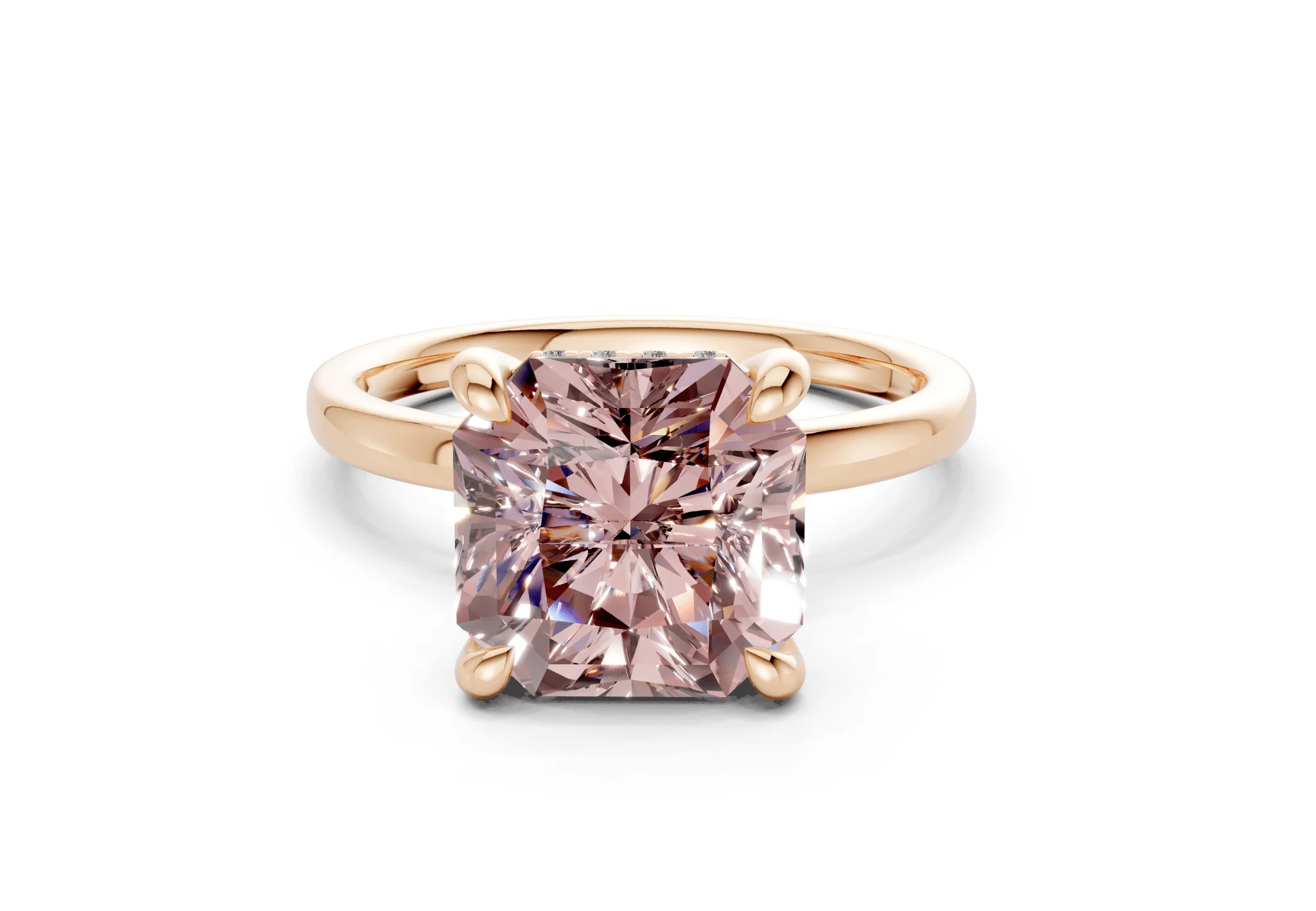 Solstice Pink Diamond Solitaire Radiant Squareuare Cut 1.8mm Engagement Ring - Image 4