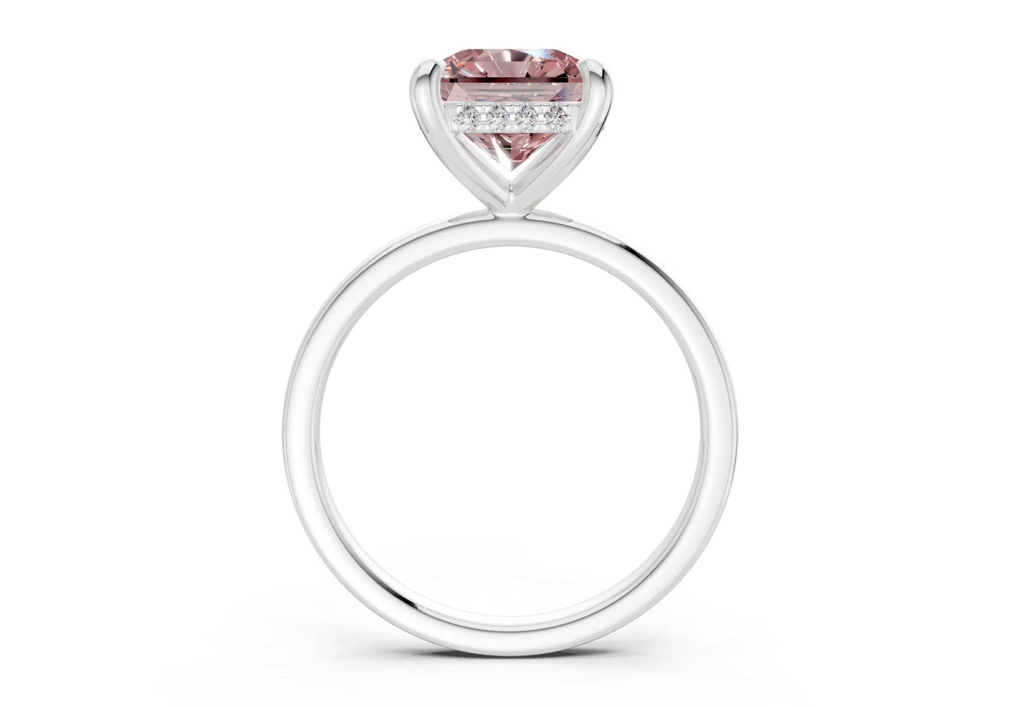 Solstice Pink Diamond Solitaire Radiant Squareuare Cut 1.8mm Engagement Ring - Image 8