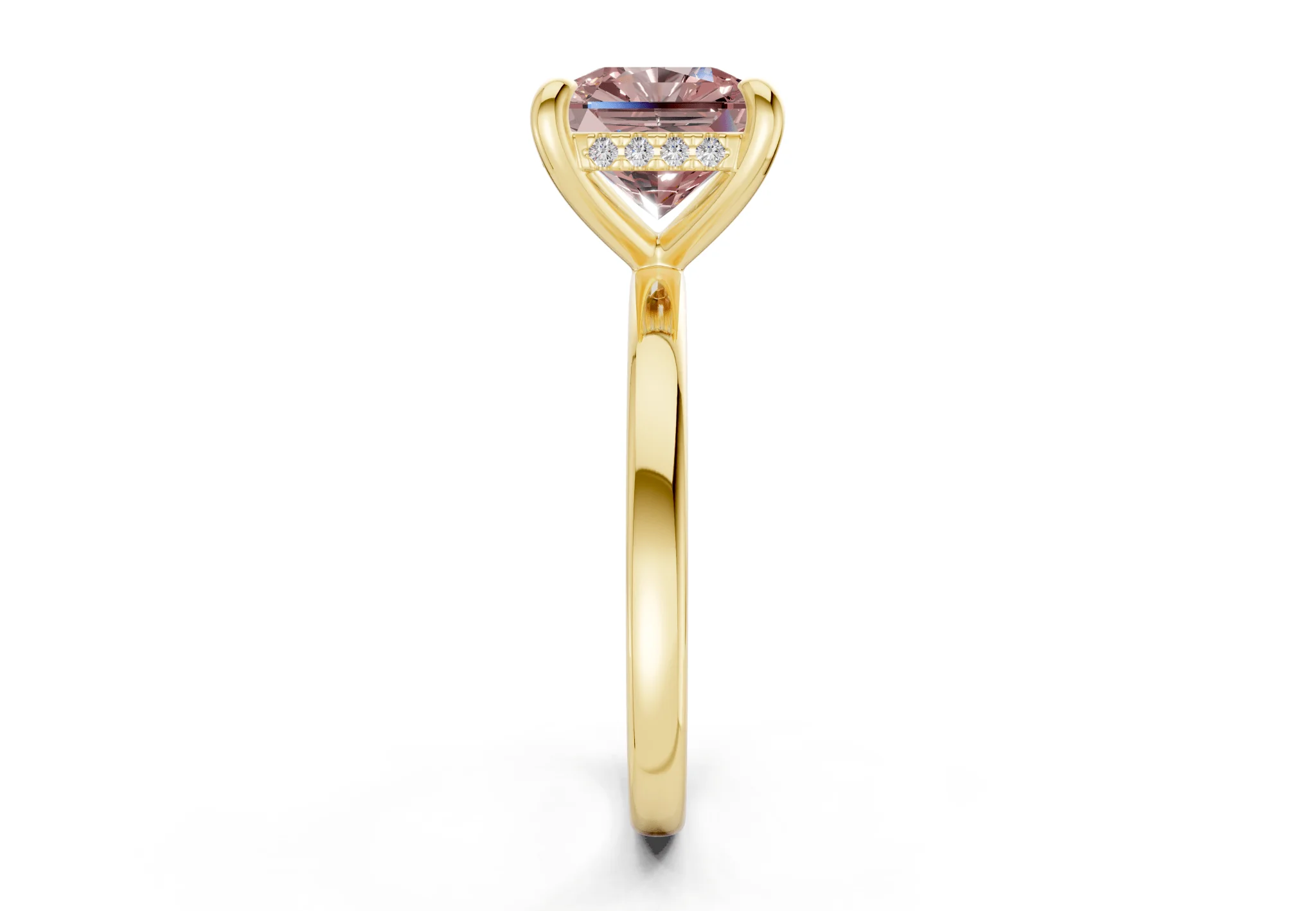 Solstice Pink Diamond Solitaire Radiant Squareuare Cut 2mm Engagement Ring - Image 3
