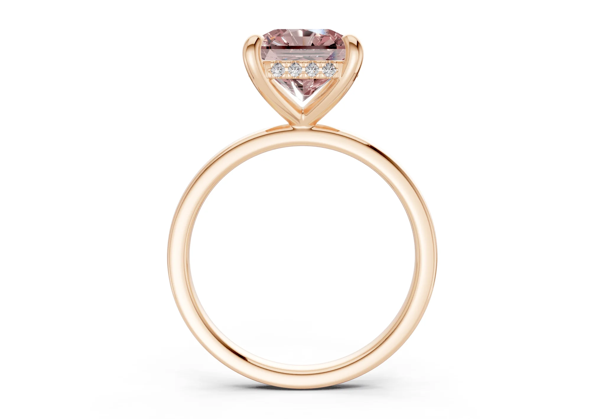 Solstice Pink Diamond Solitaire Radiant Squareuare Cut 2mm Engagement Ring - Image 5