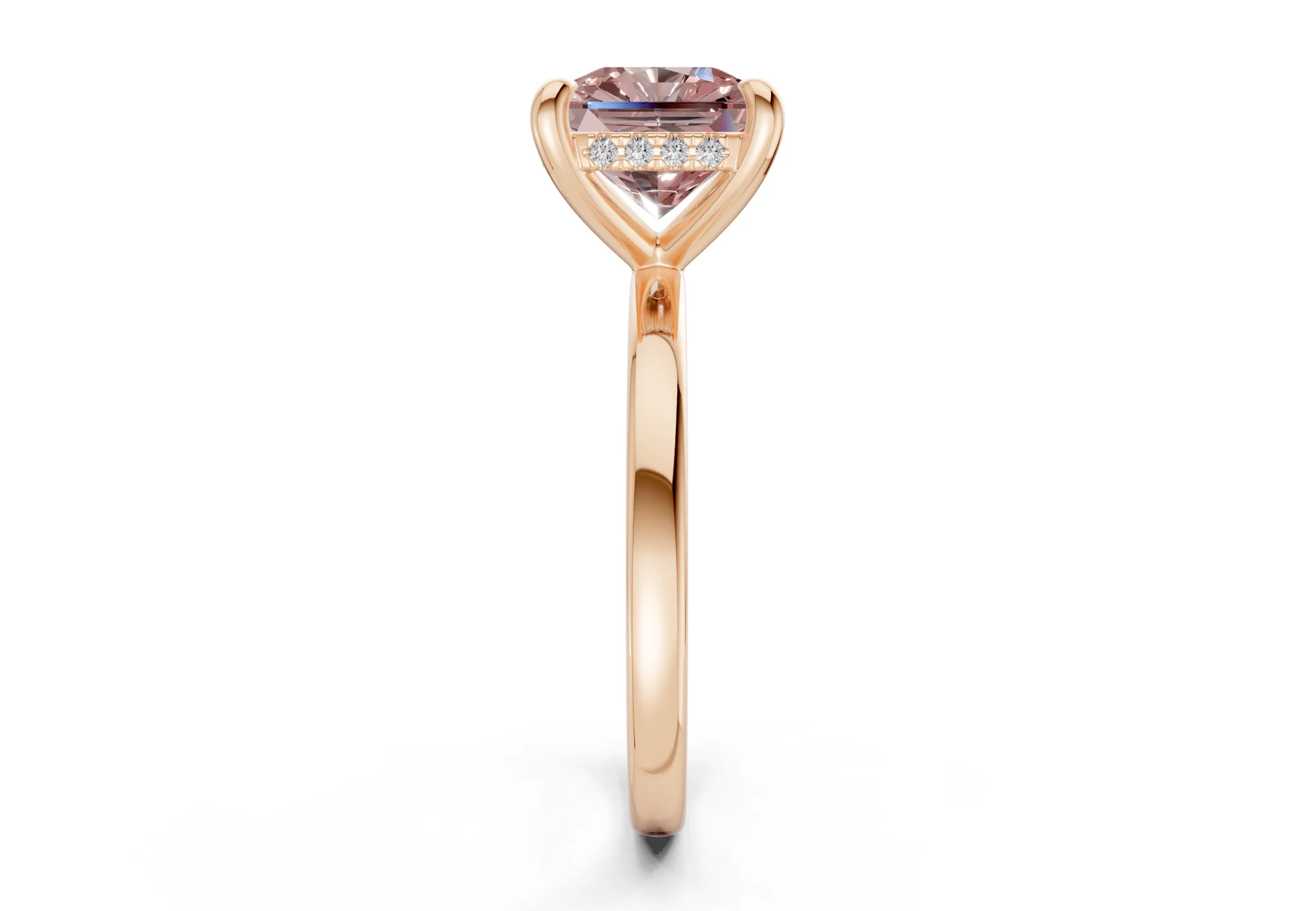 Solstice Pink Diamond Solitaire Radiant Squareuare Cut 2mm Engagement Ring - Image 6