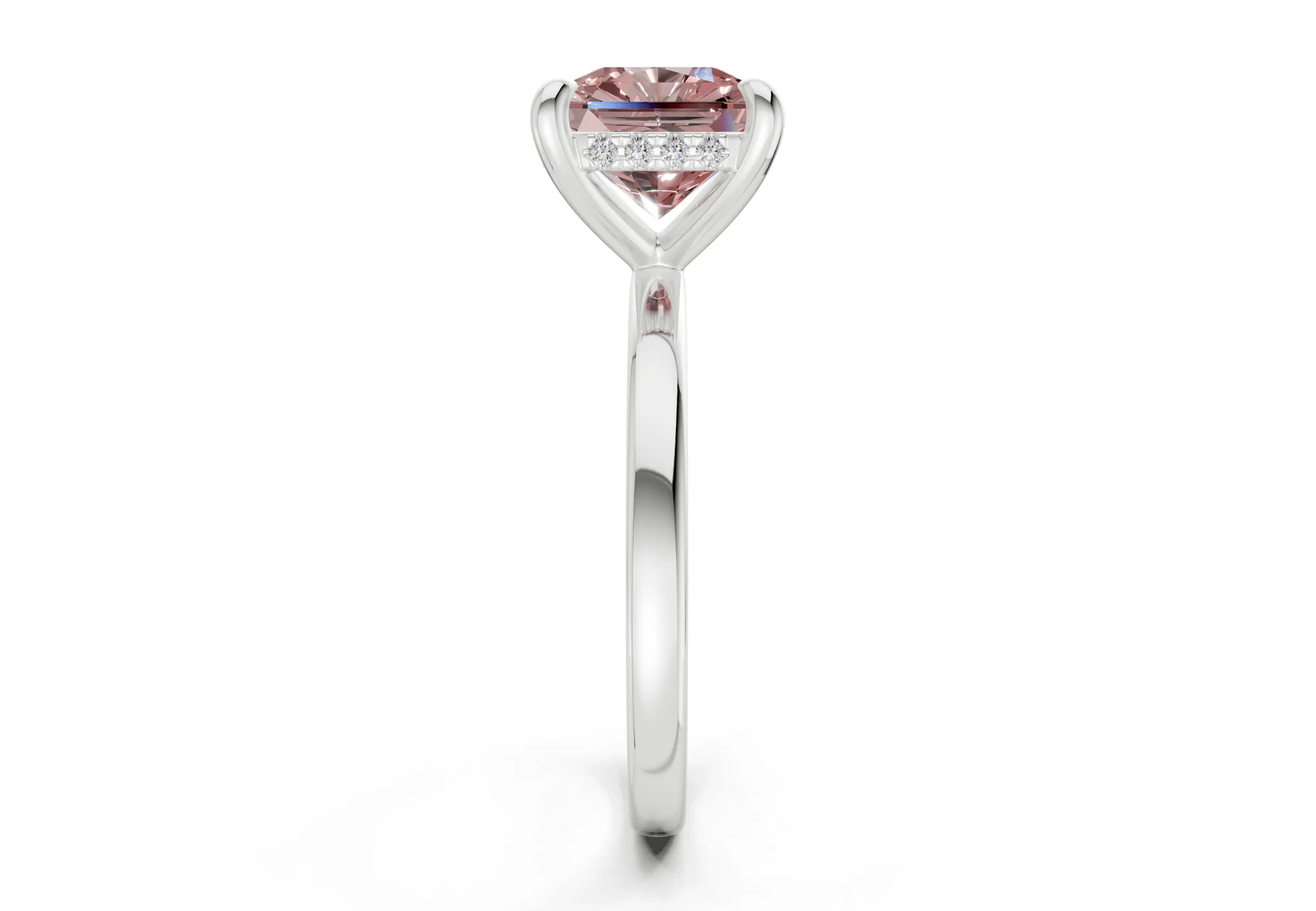 Solstice Pink Diamond Solitaire Radiant Squareuare Cut 2mm Engagement Ring - Image 9
