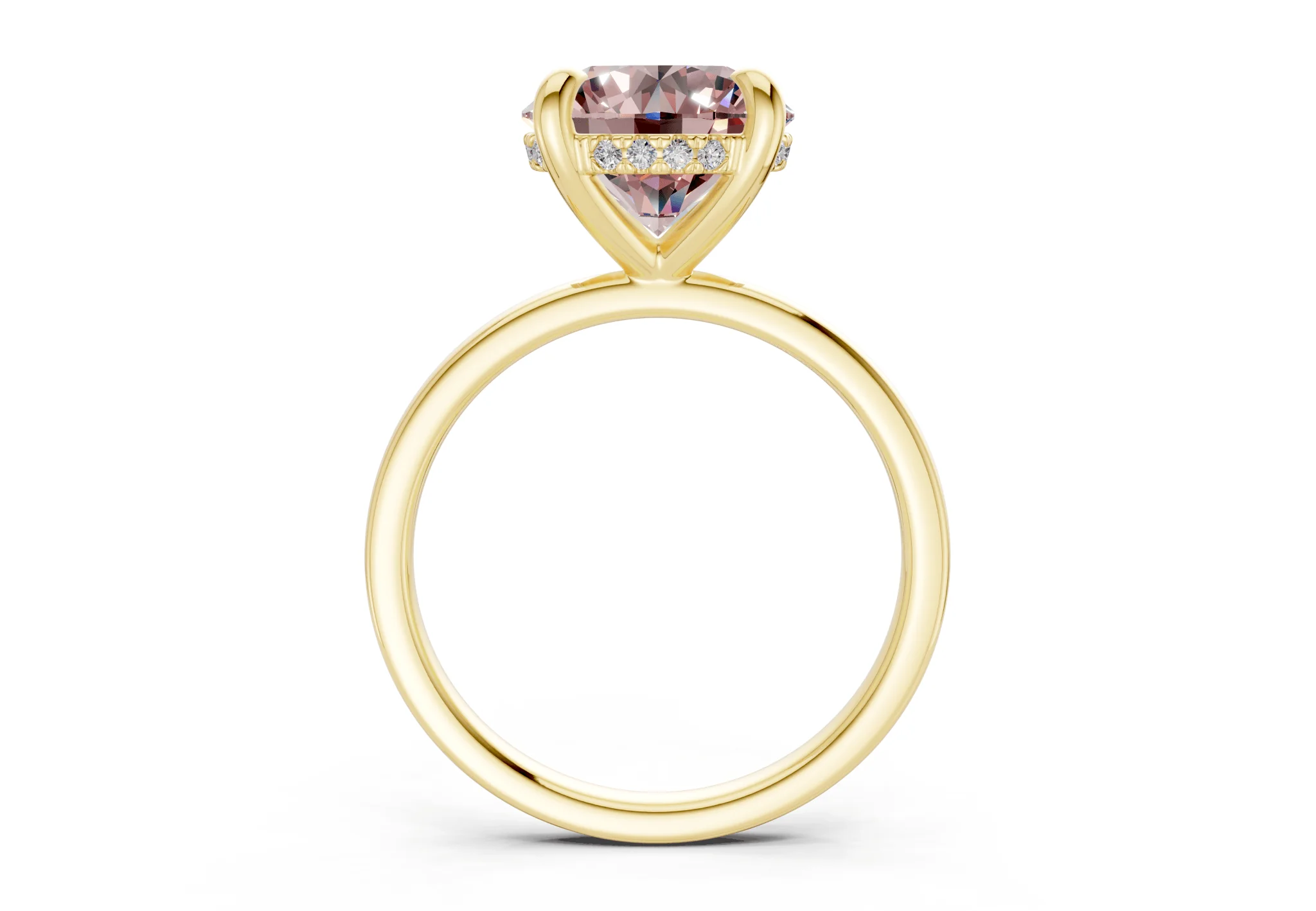 Solstice Pink Diamond Solitaire Round Cut 1.8mm Engagement Ring - Image 2