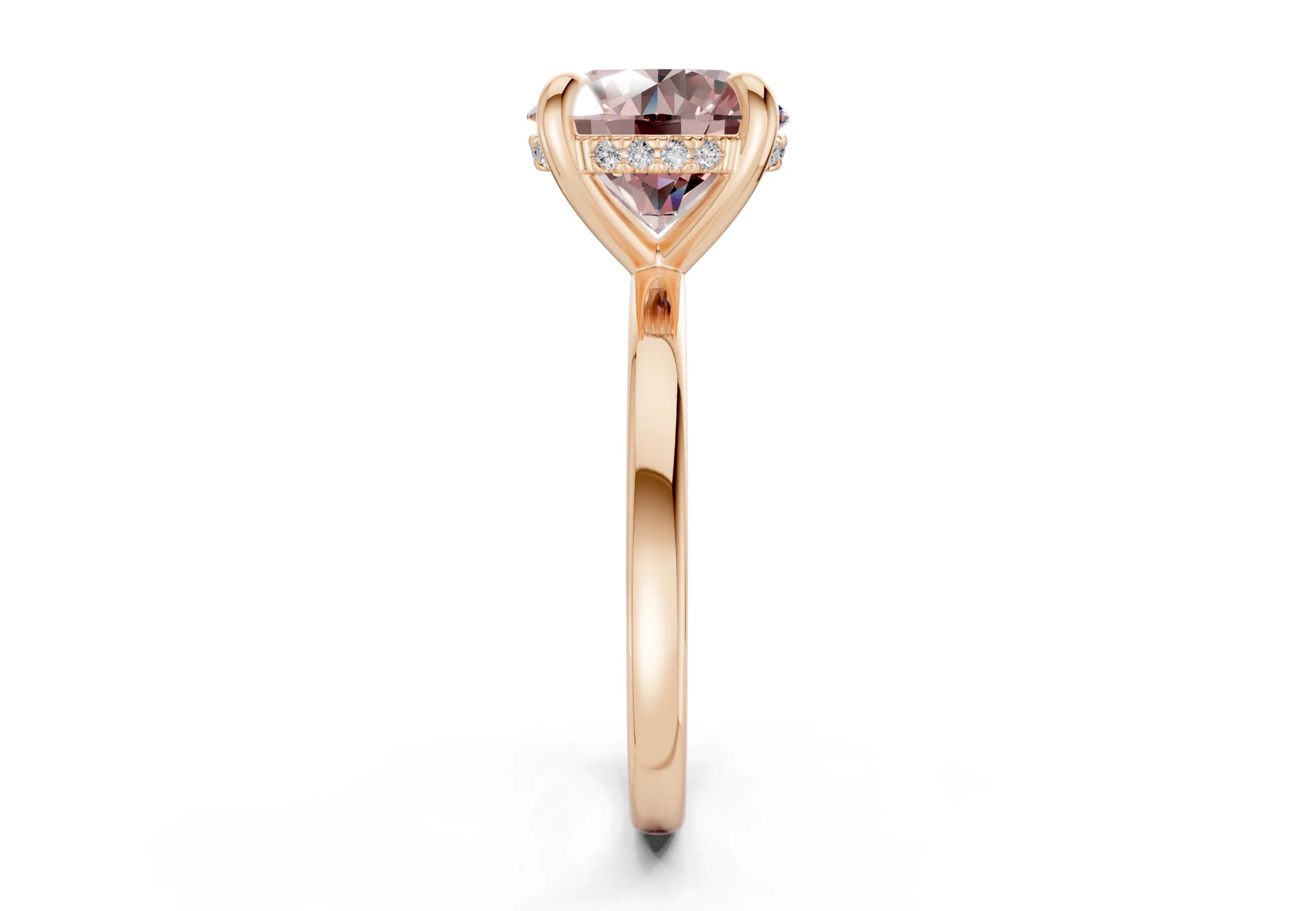 Solstice Pink Diamond Solitaire Round Cut 1.8mm Engagement Ring - Image 6