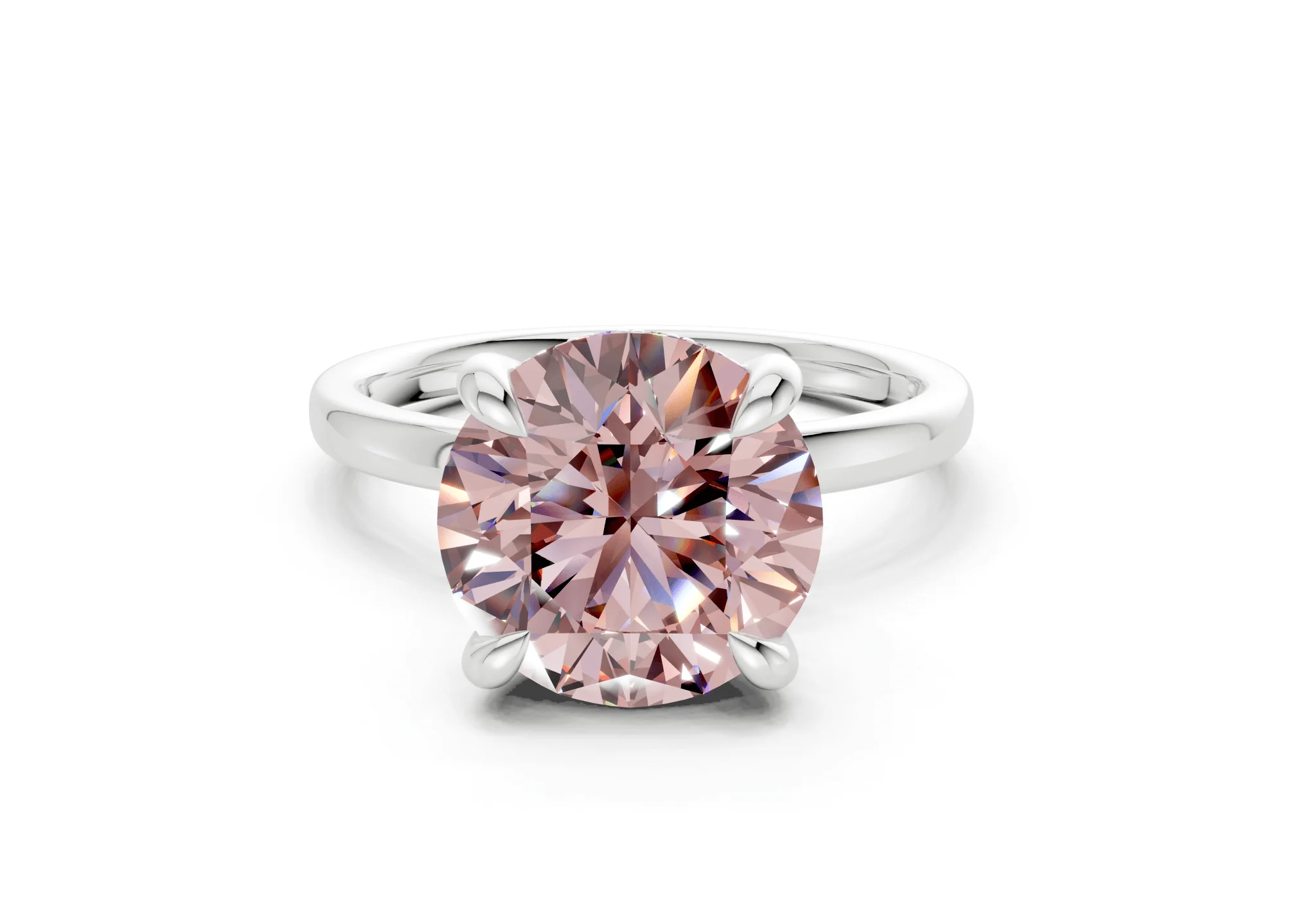 Solstice Pink Diamond Solitaire Round Cut 1.8mm Engagement Ring - Image 7