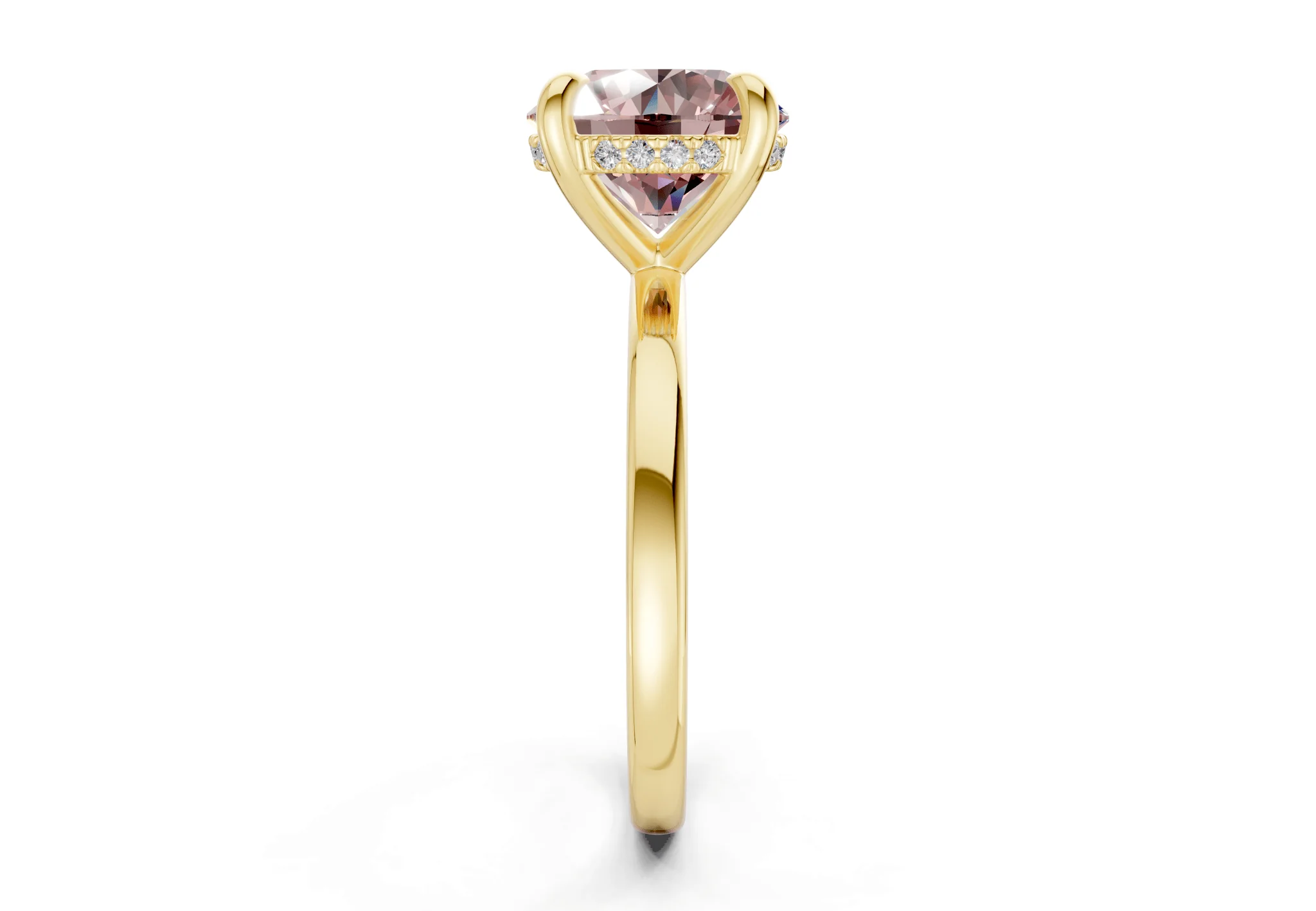 Solstice Pink Diamond Solitaire Round Cut 2.3mm Engagement Ring - Image 3