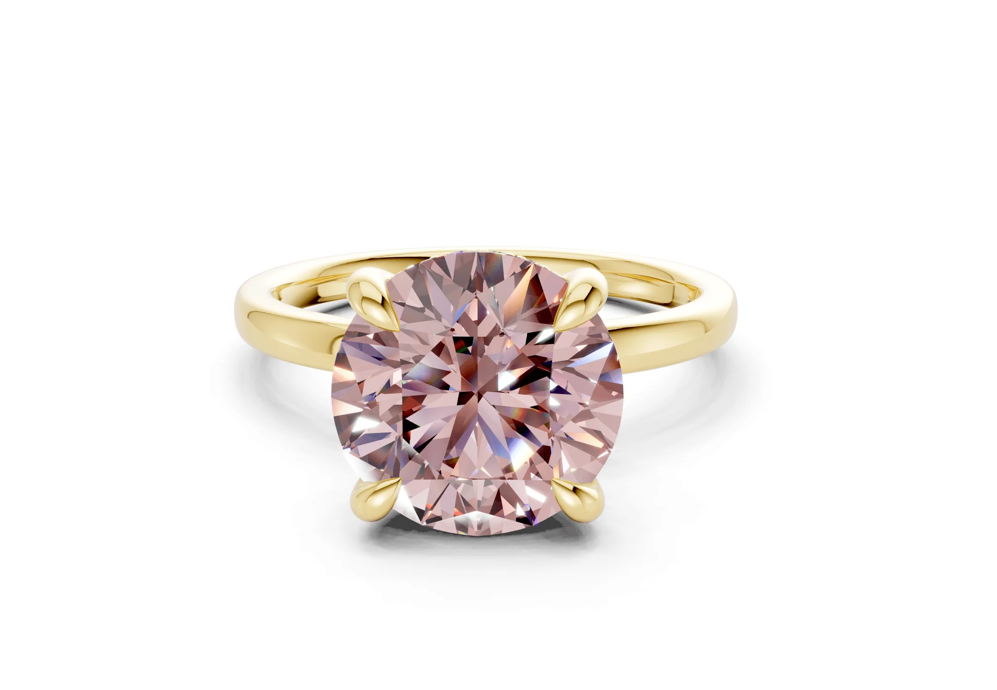 Solstice Pink Diamond Solitaire Round Cut 2mm Engagement Ring