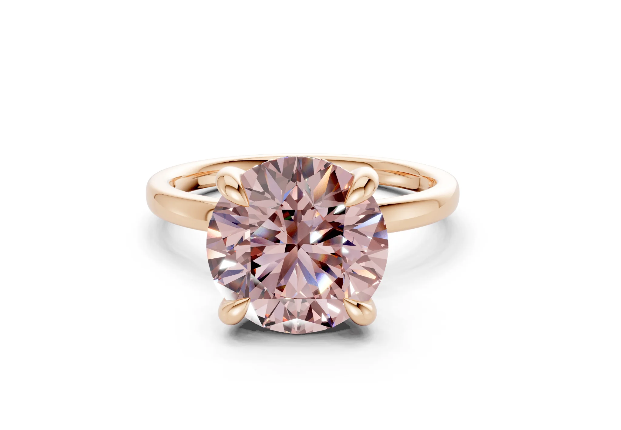 Solstice Pink Diamond Solitaire Round Cut 2mm Engagement Ring - Image 4