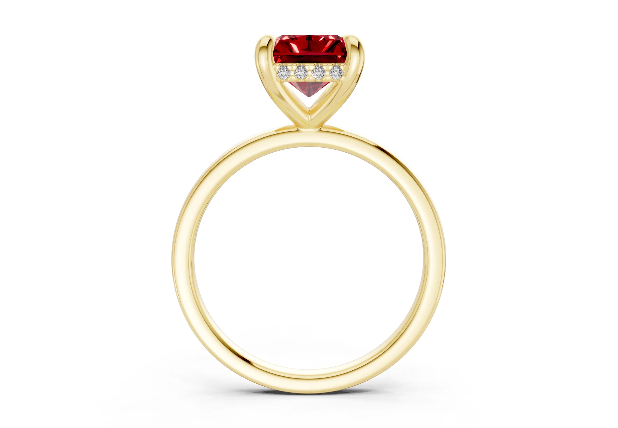 Solstice Ruby Gemstone Solitaire Radiant Cut 2.3mm Engagement Ring - Image 2