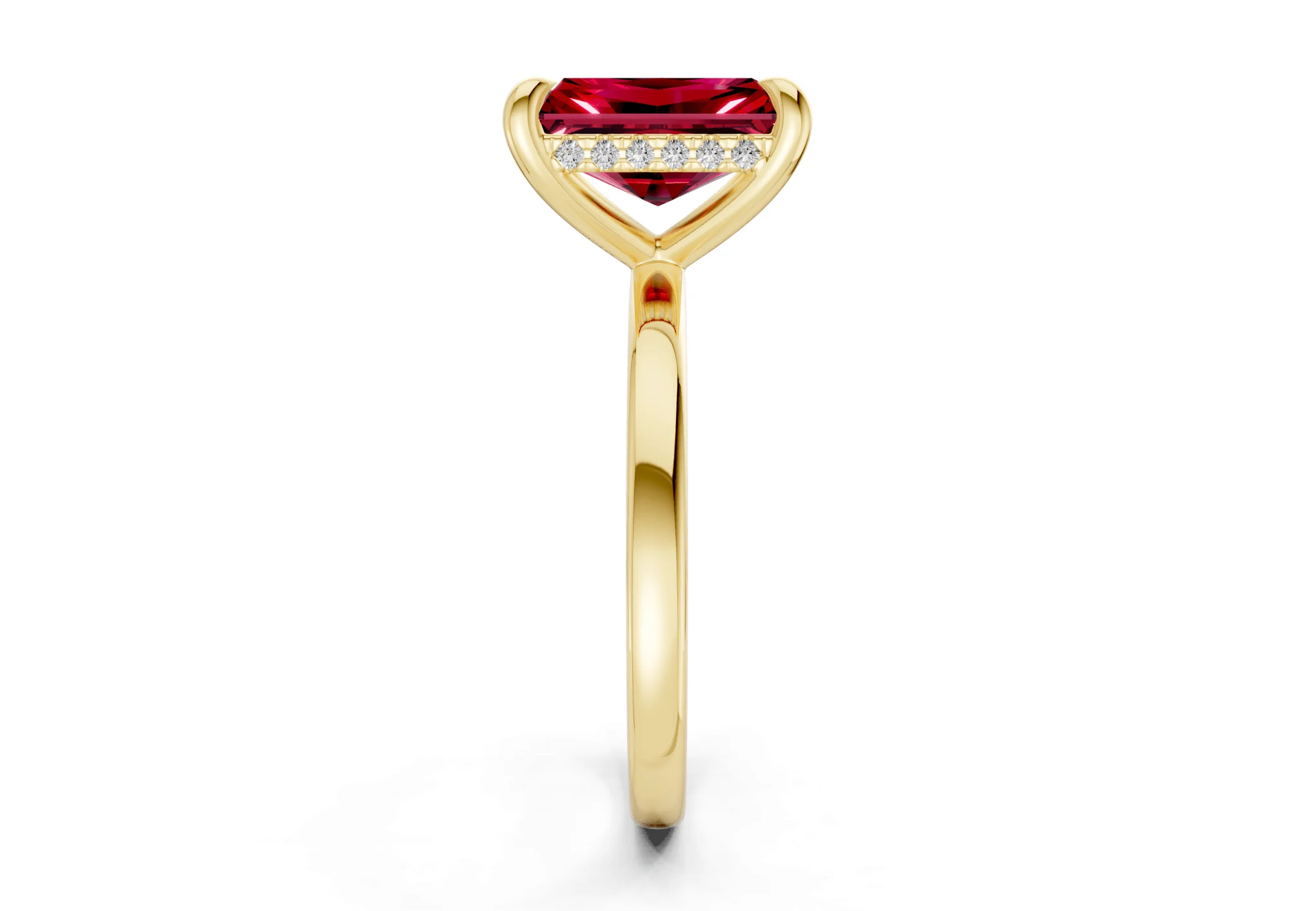 Solstice Ruby Gemstone Solitaire Radiant Cut 2.3mm Engagement Ring - Image 3