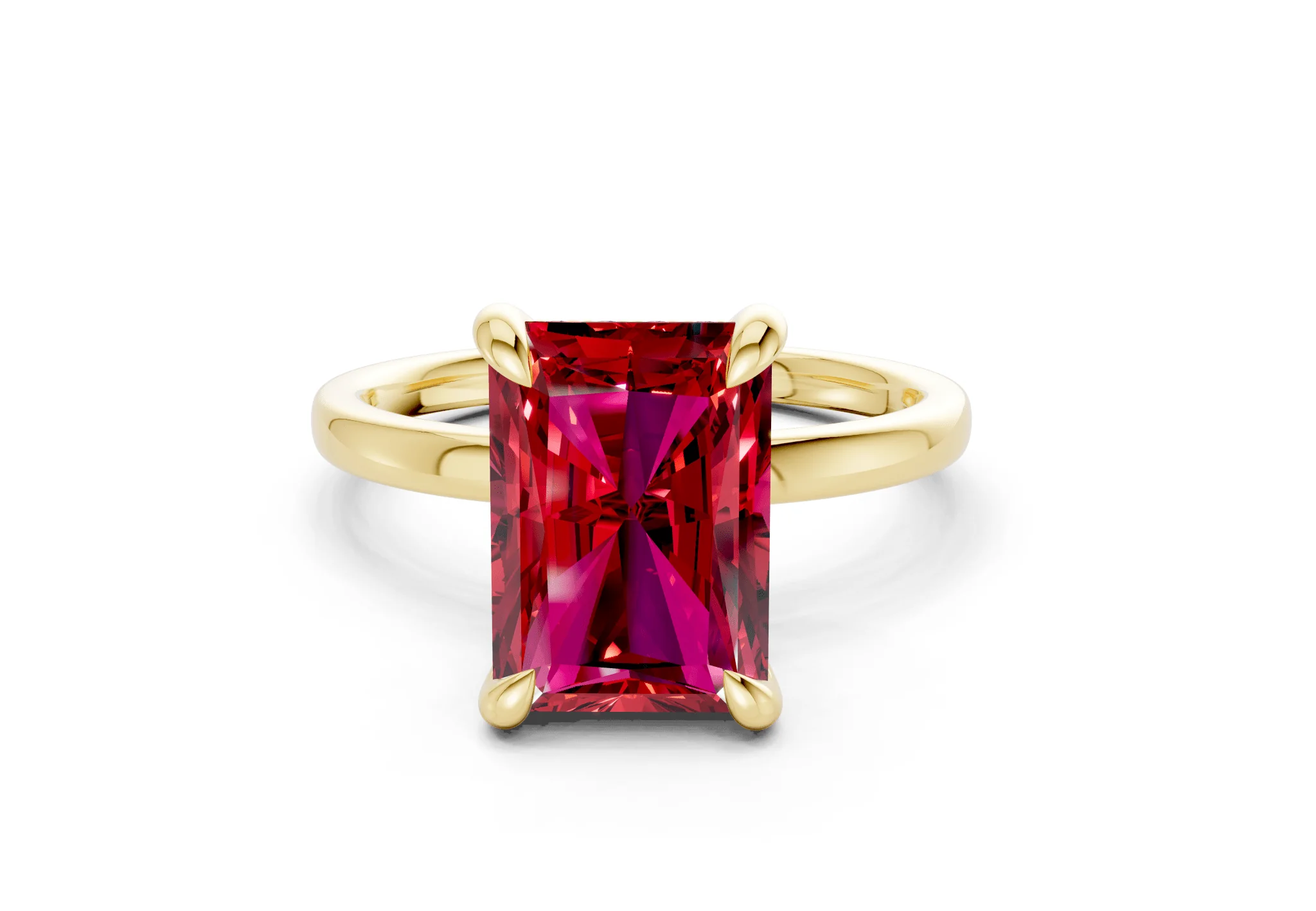 Solstice Ruby Gemstone Solitaire Radiant Cut 2mm Engagement Ring