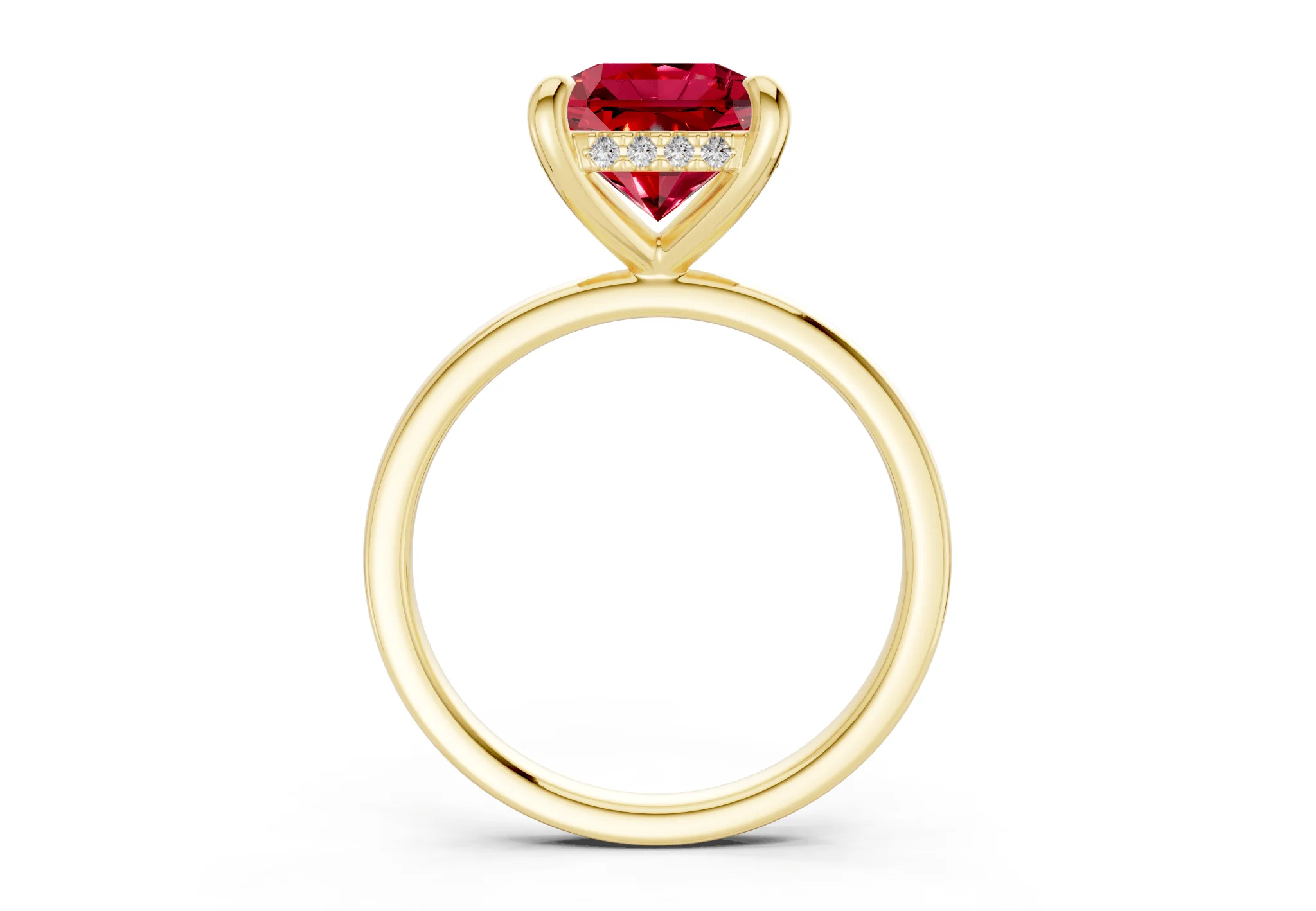 Solstice Ruby Gemstone Solitaire Radiant Squareuare Cut 2.3mm Engagement Ring - Image 2