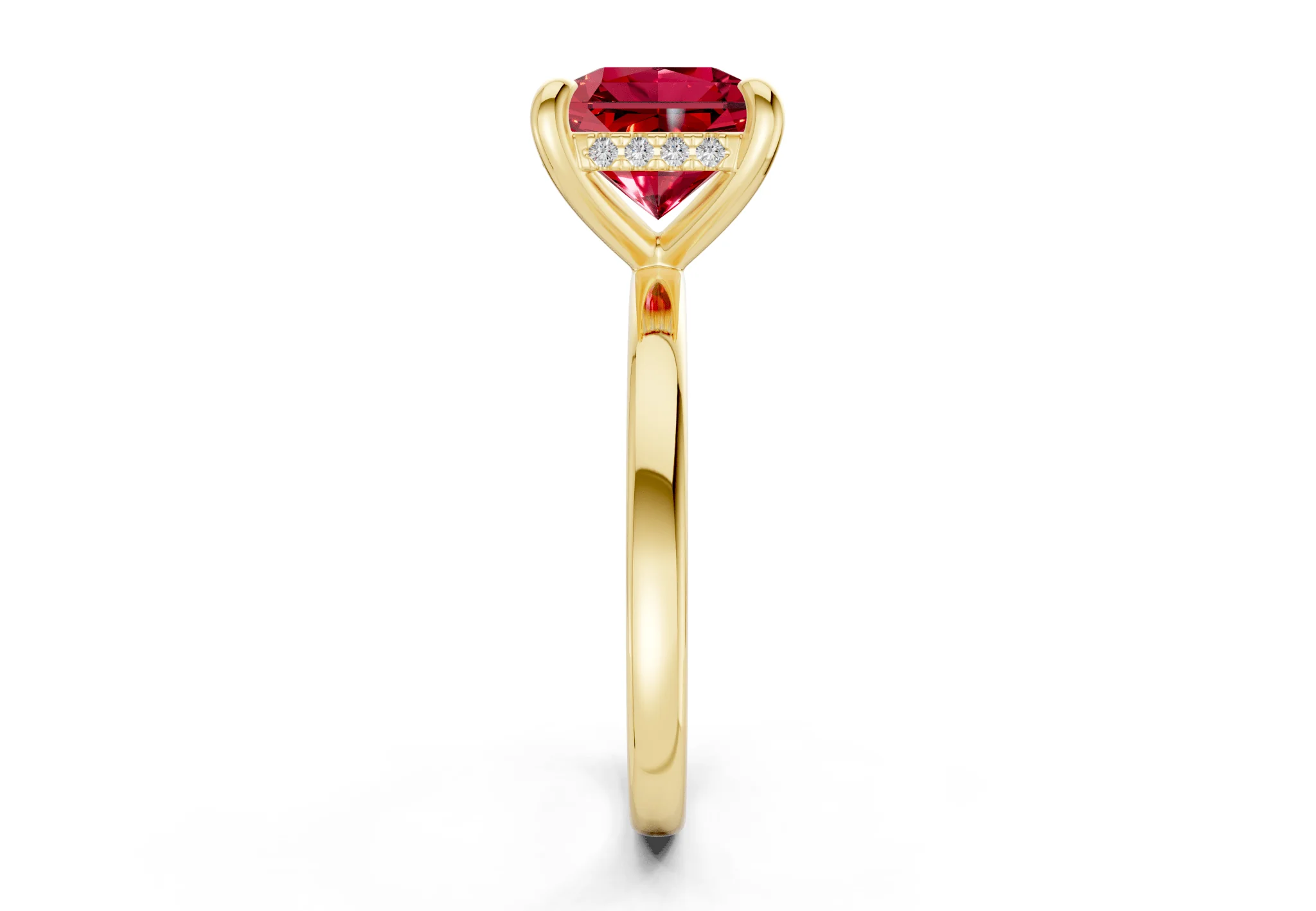 Solstice Ruby Gemstone Solitaire Radiant Squareuare Cut 2.3mm Engagement Ring - Image 3
