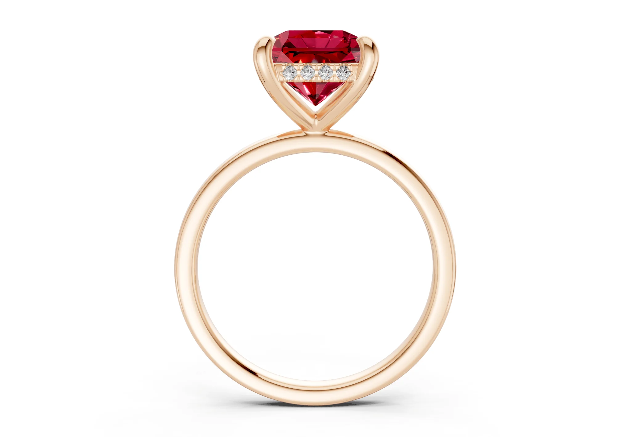 Solstice Ruby Gemstone Solitaire Radiant Squareuare Cut 2mm Engagement Ring - Image 5