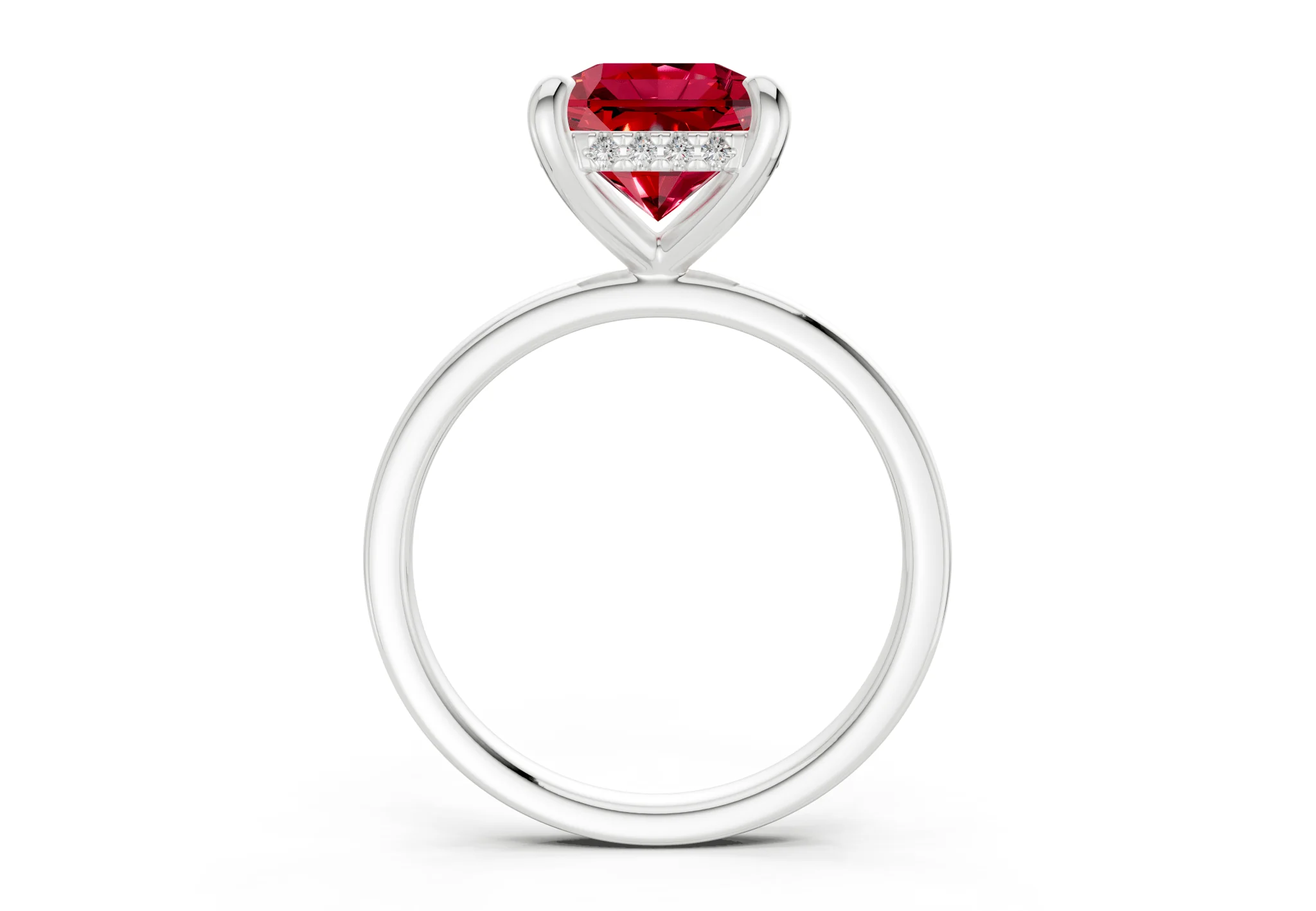 Solstice Ruby Gemstone Solitaire Radiant Squareuare Cut 2mm Engagement Ring - Image 8